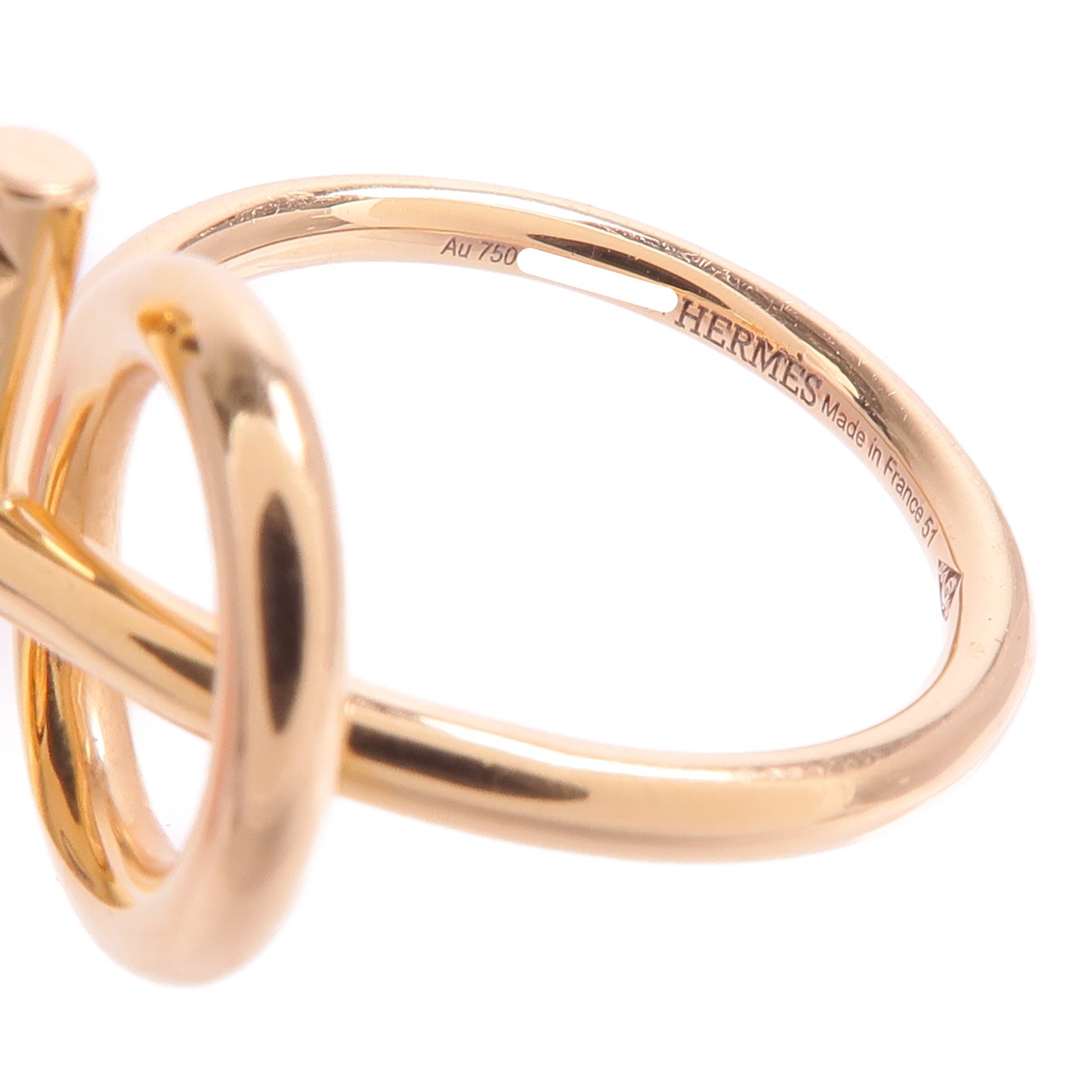 HERMES 18K玫瑰金Echappee Ring鑽石戒指
