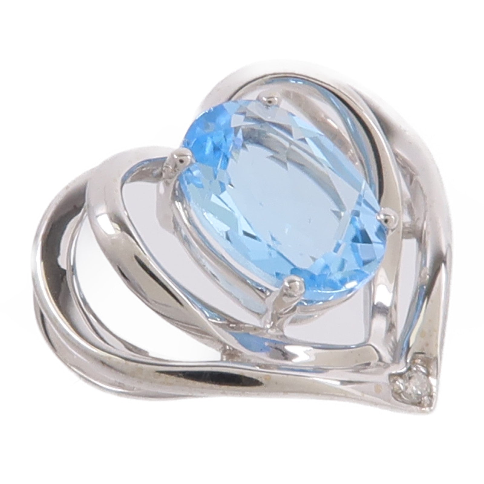 JEWELRY 18K白金Topaz Pendant托帕石/鑽石吊墜