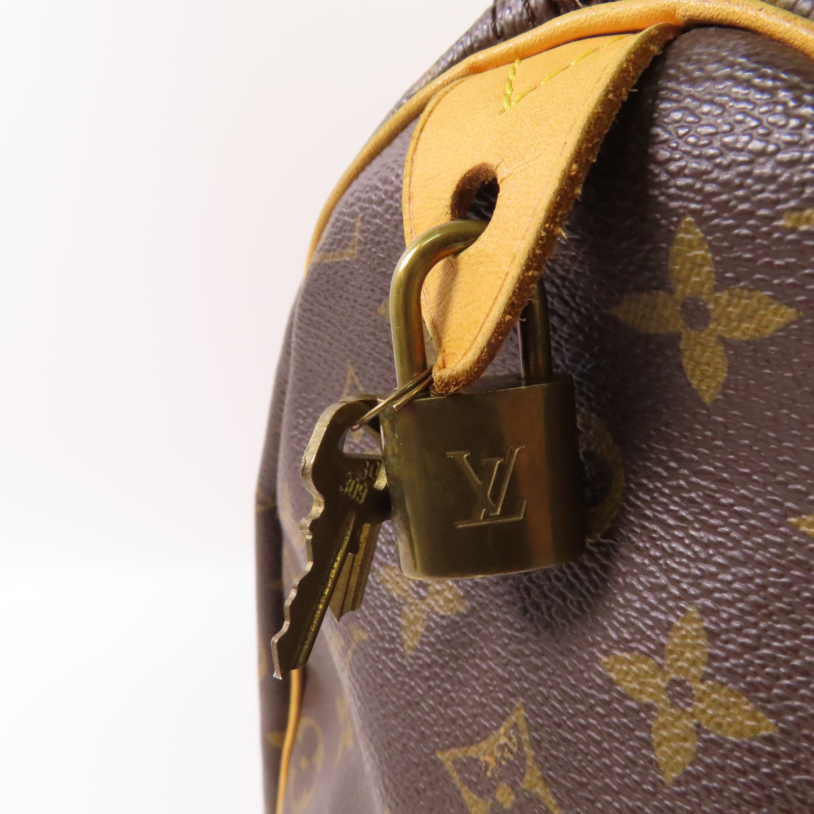 LOUIS VUITTON Monogram Speedy 35金扣手挽袋