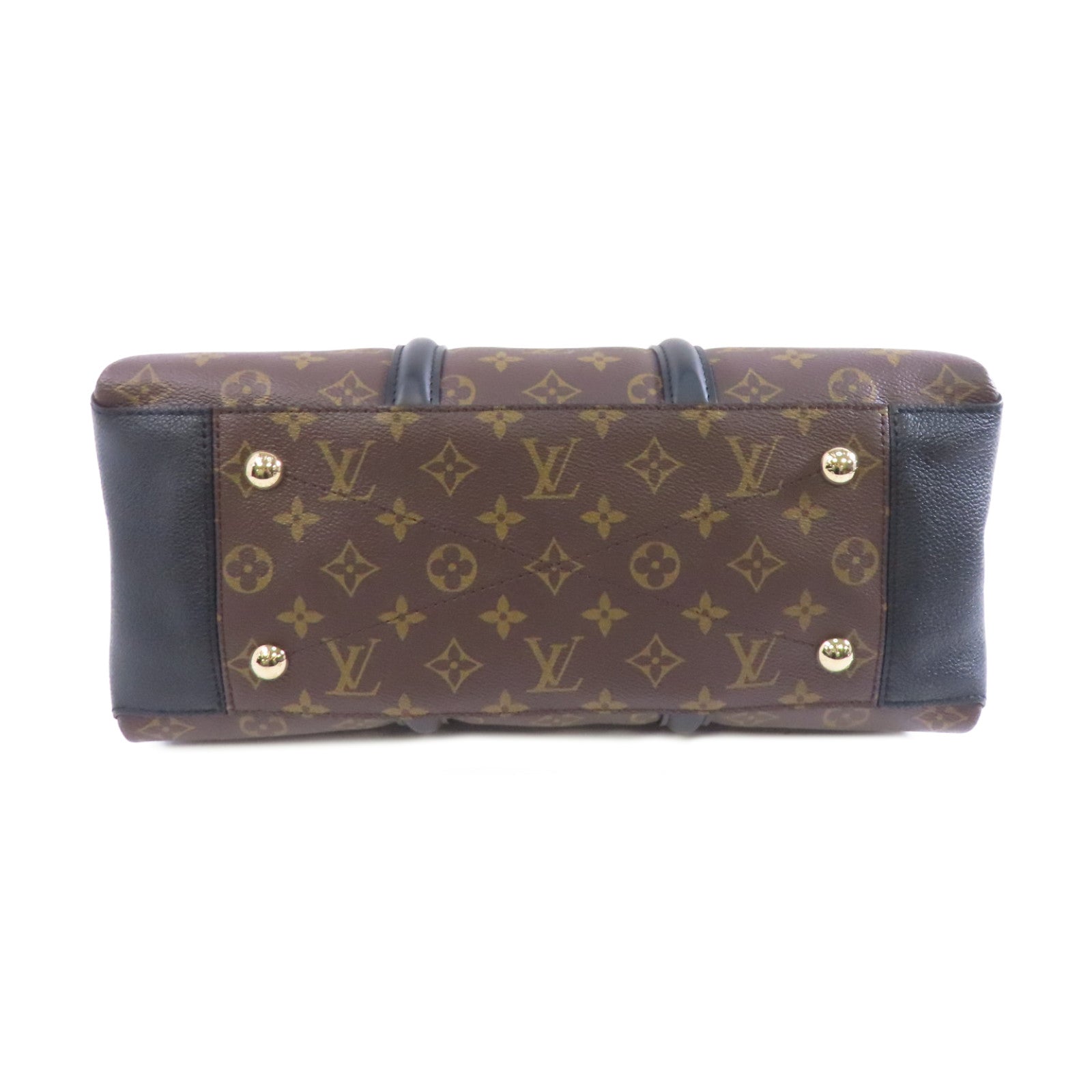 LOUIS VUITTON Monogram Soufflot MM金扣手挽肩背兩用袋啡色