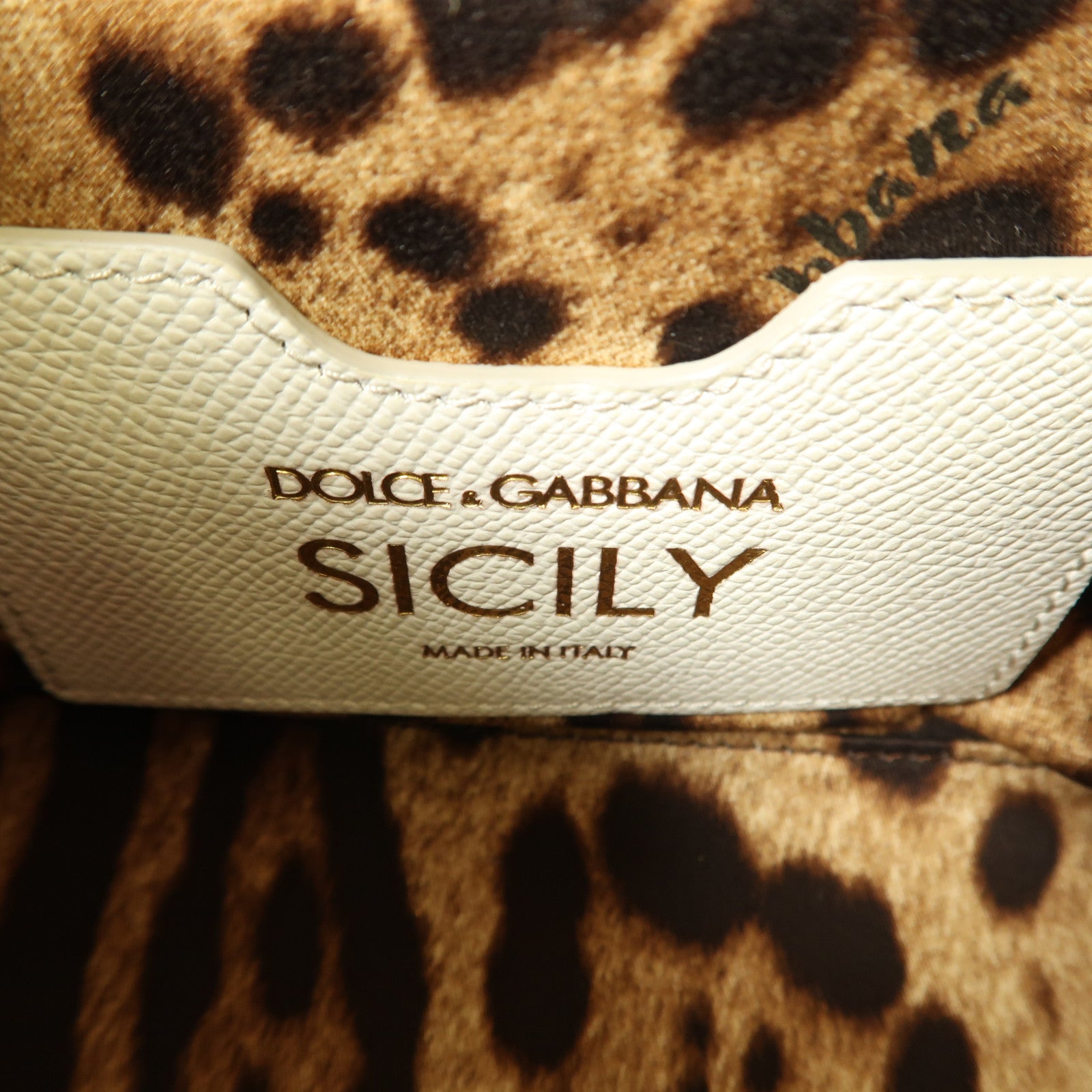 D&G 皮革2 Way Shoulder Bag Family Pig Bianco金扣手挽肩背兩用袋白色