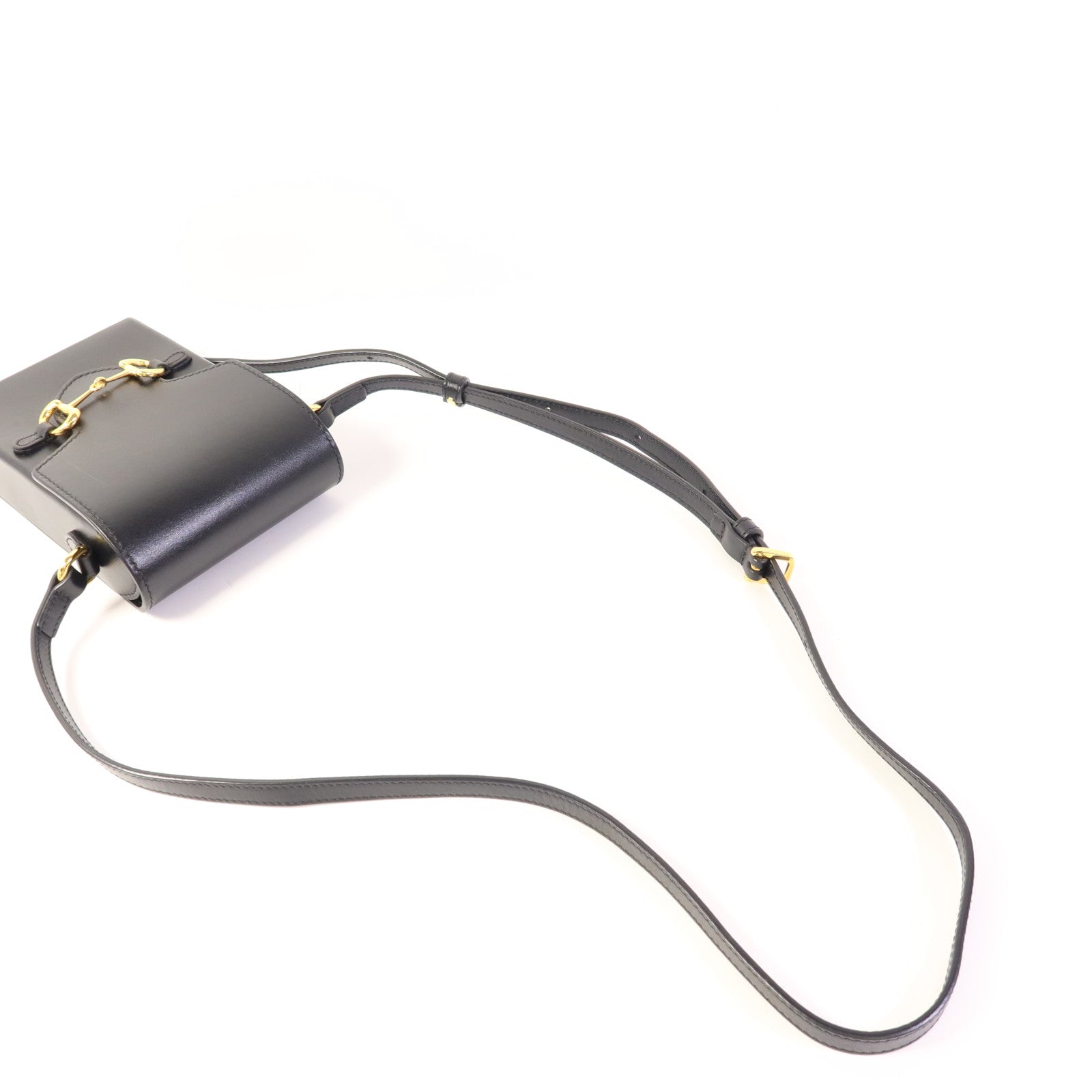 GUCCI 牛皮皮革Horsebit 1955 Mini金扣肩背袋