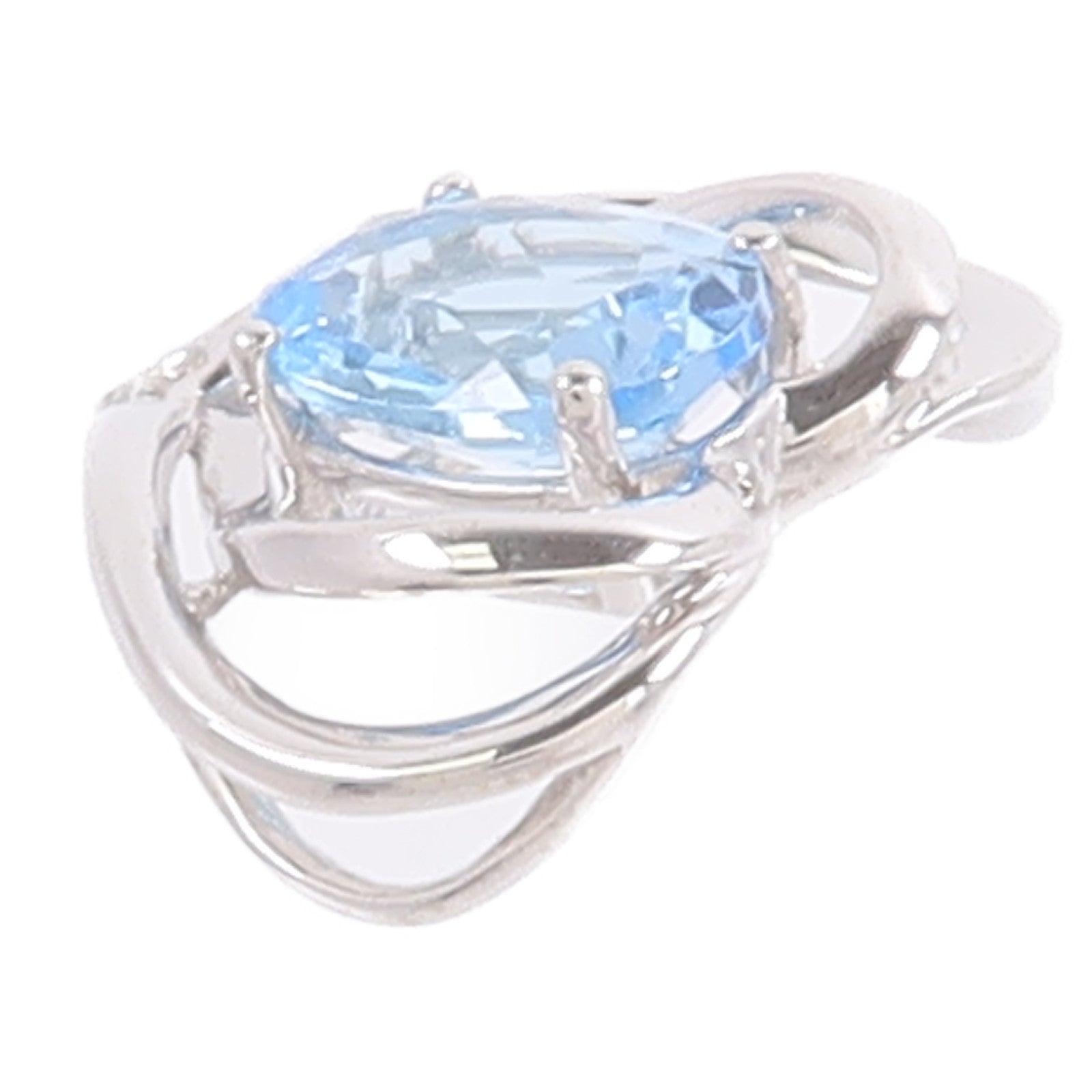 JEWELRY 18K白金Topaz Pendant托帕石/鑽石吊墜