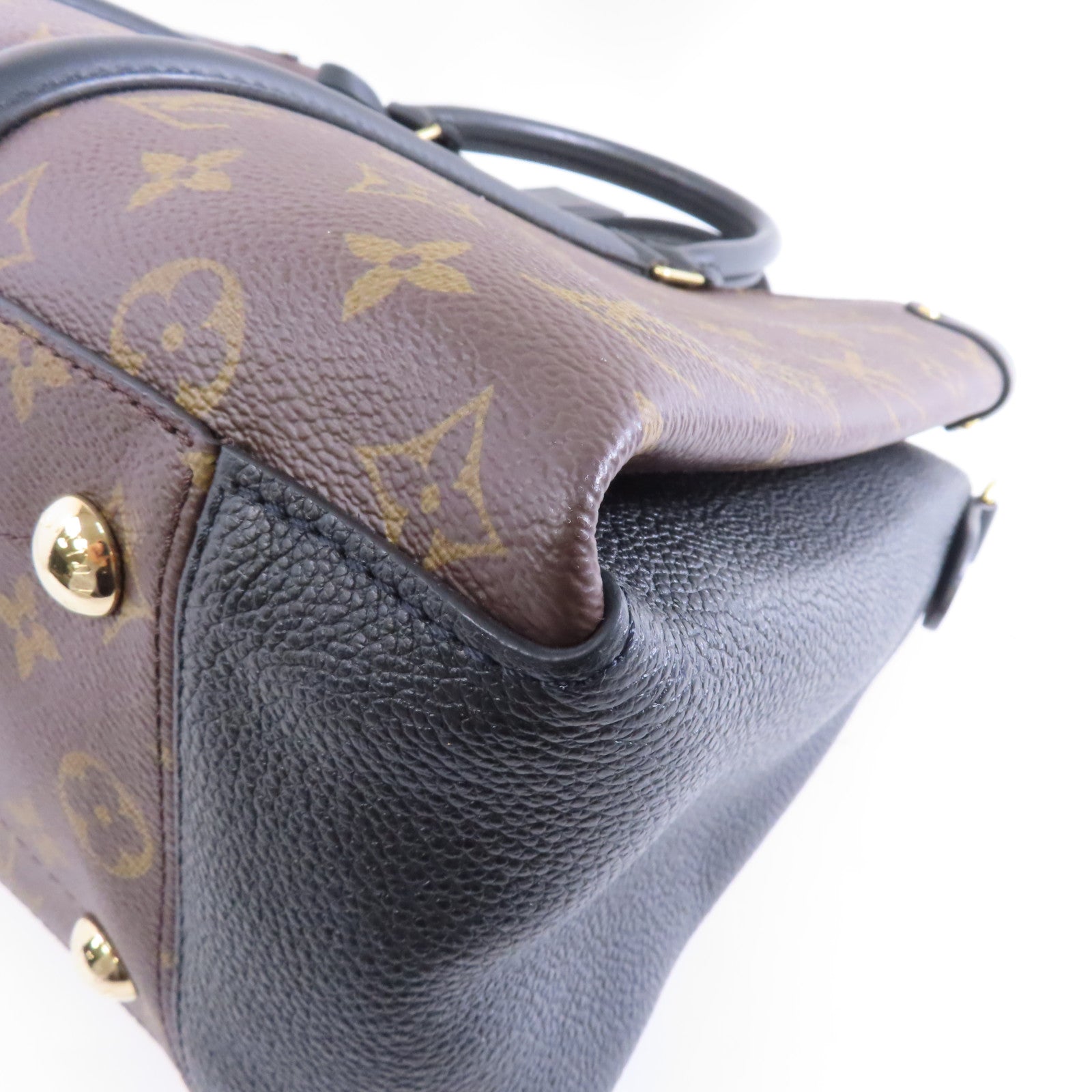 LOUIS VUITTON Monogram Soufflot MM金扣手挽肩背兩用袋啡色