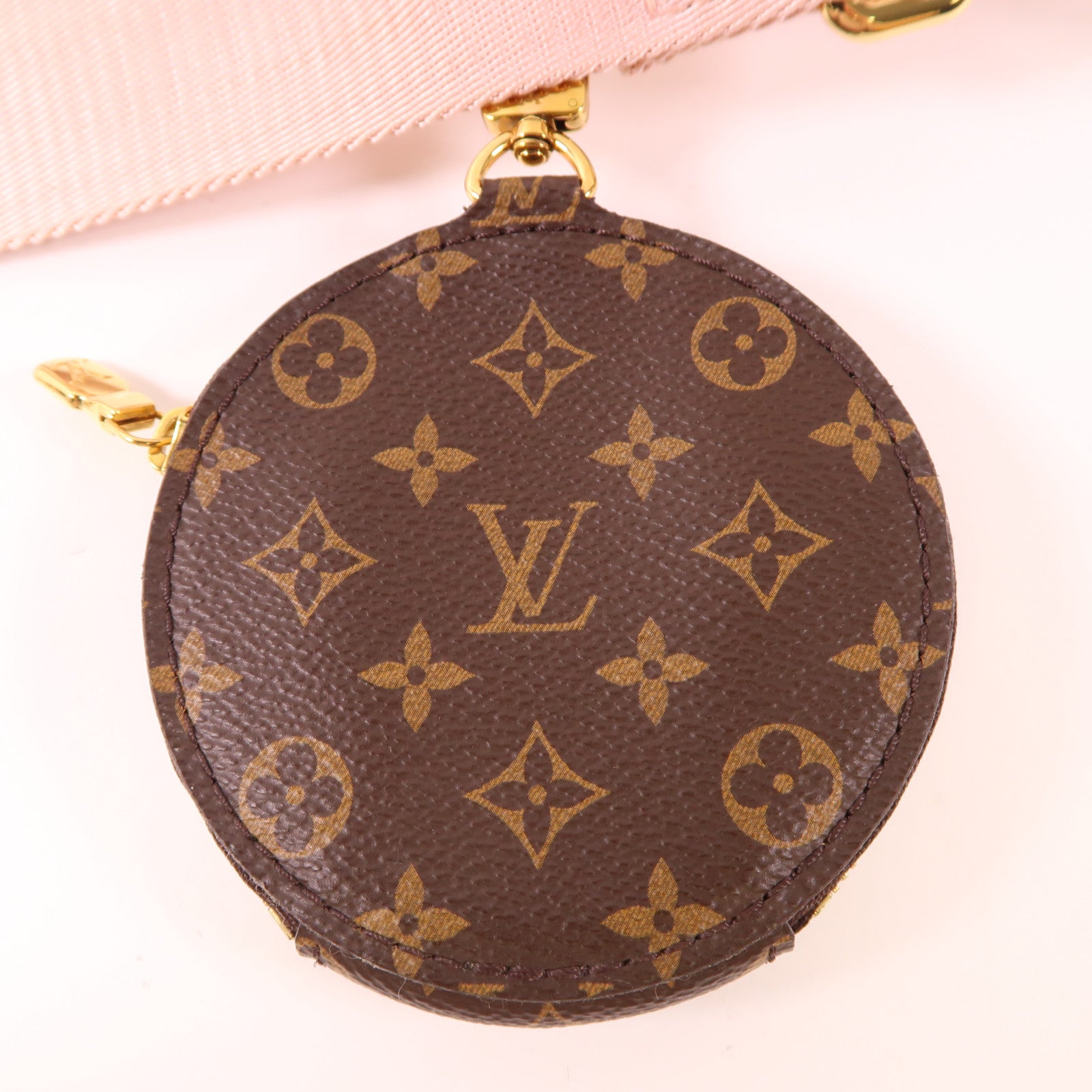 LOUIS VUITTON Monogram Multi Pochette Accessoires金扣手挽肩背兩用袋棕色