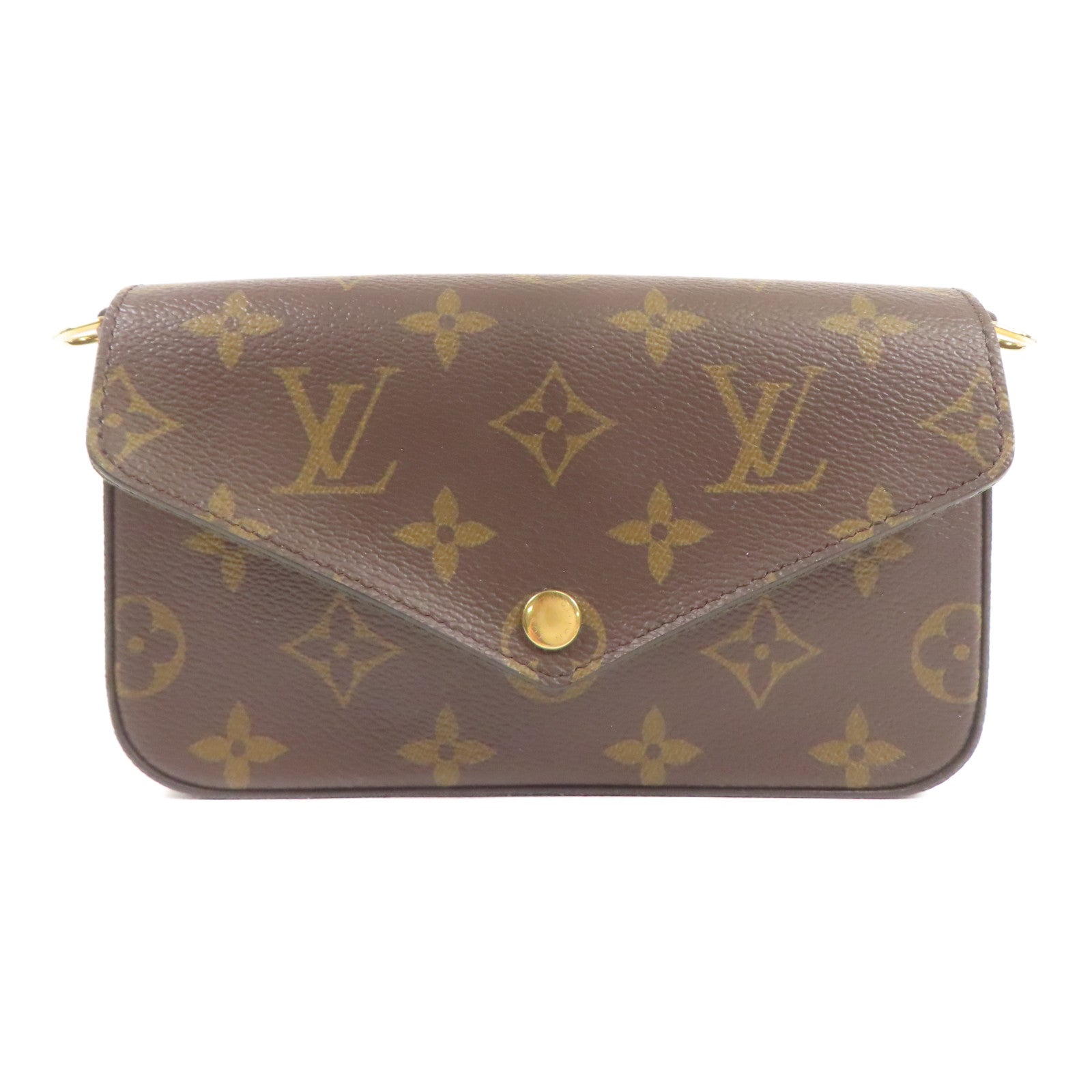 LOUIS VUITTON LV GHW Felicie Strap & Go Shoulder Bag M80091 Monogram Brown/Green