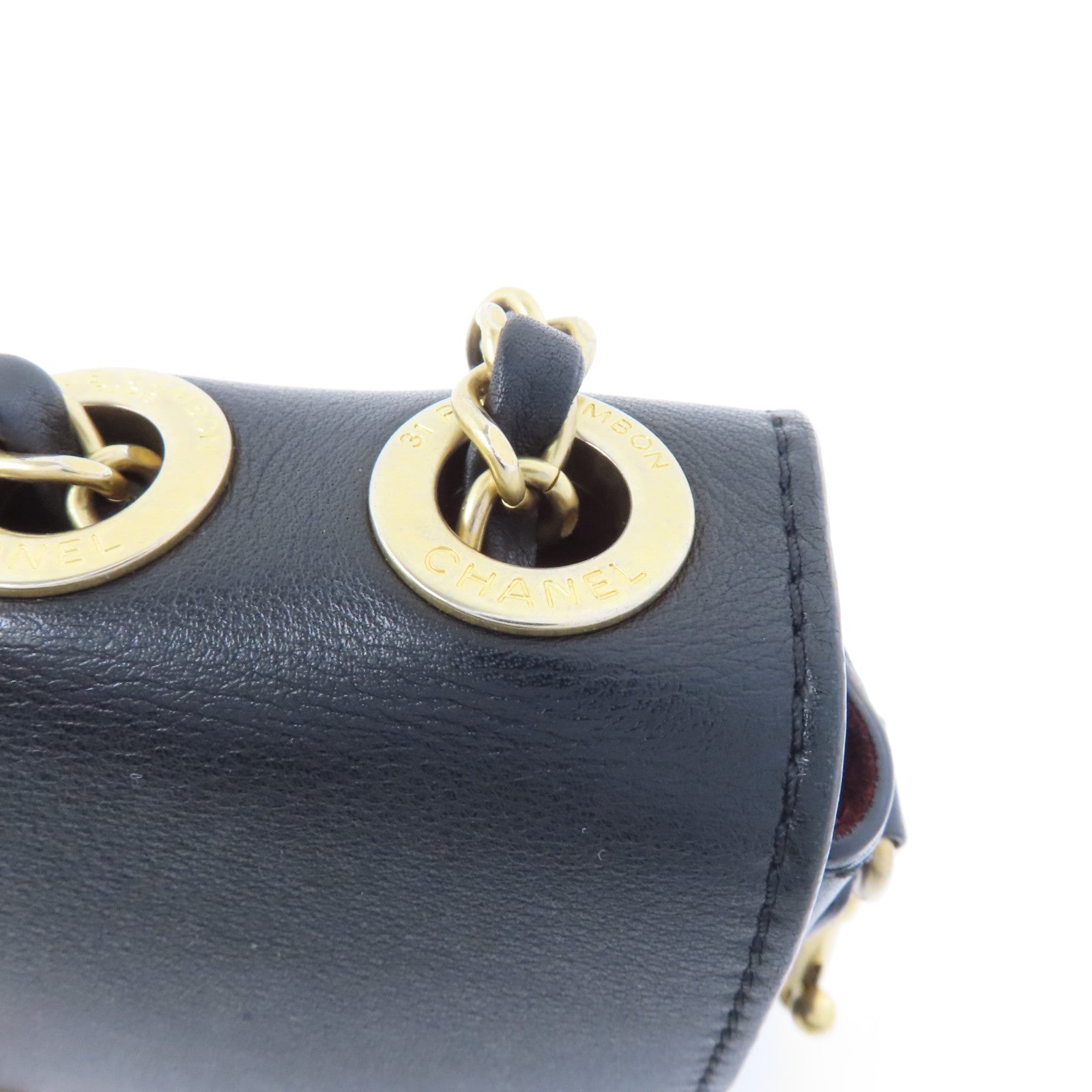 CHANEL 【激減優惠】菱格牛皮皮革Chain Shoulder Bag金扣鏈帶肩背袋黑色