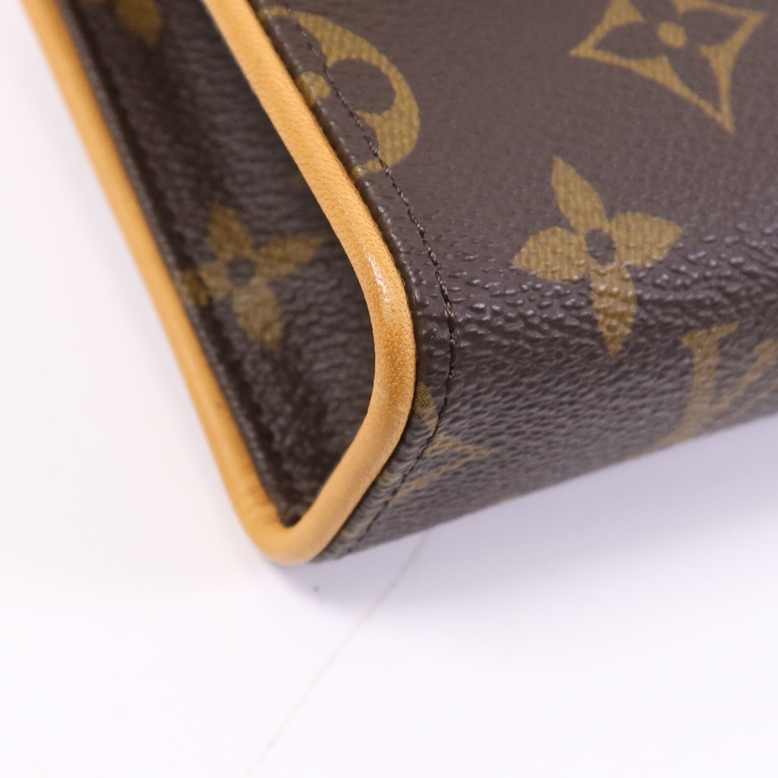 LOUIS VUITTON Monogram Pochette Florentine金扣腰包棕色