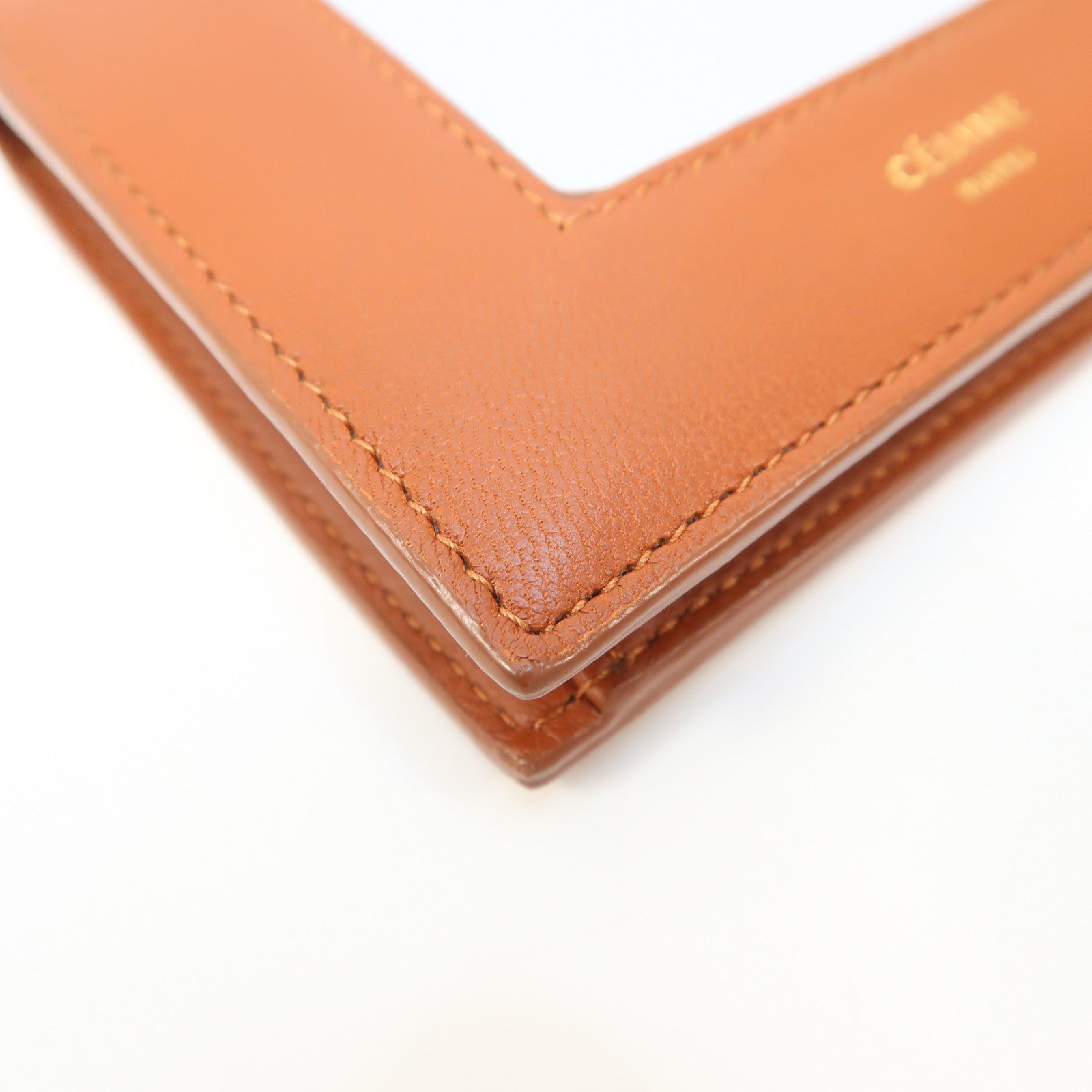CELINE 【激減優惠】牛皮皮革Wallet金扣錢包啡色/淺藍色