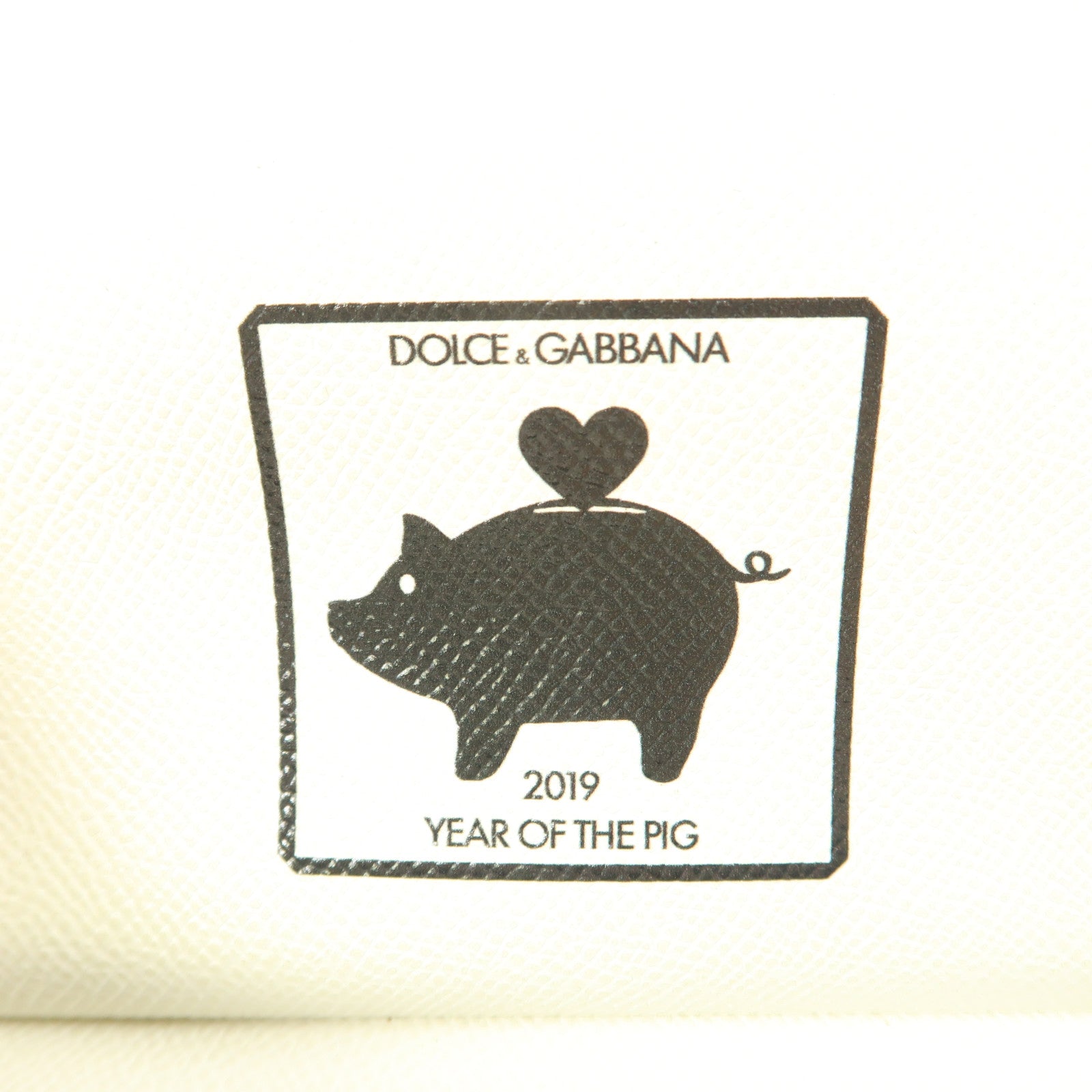 D&G 皮革2 Way Shoulder Bag Family Pig Bianco金扣手挽肩背兩用袋白色