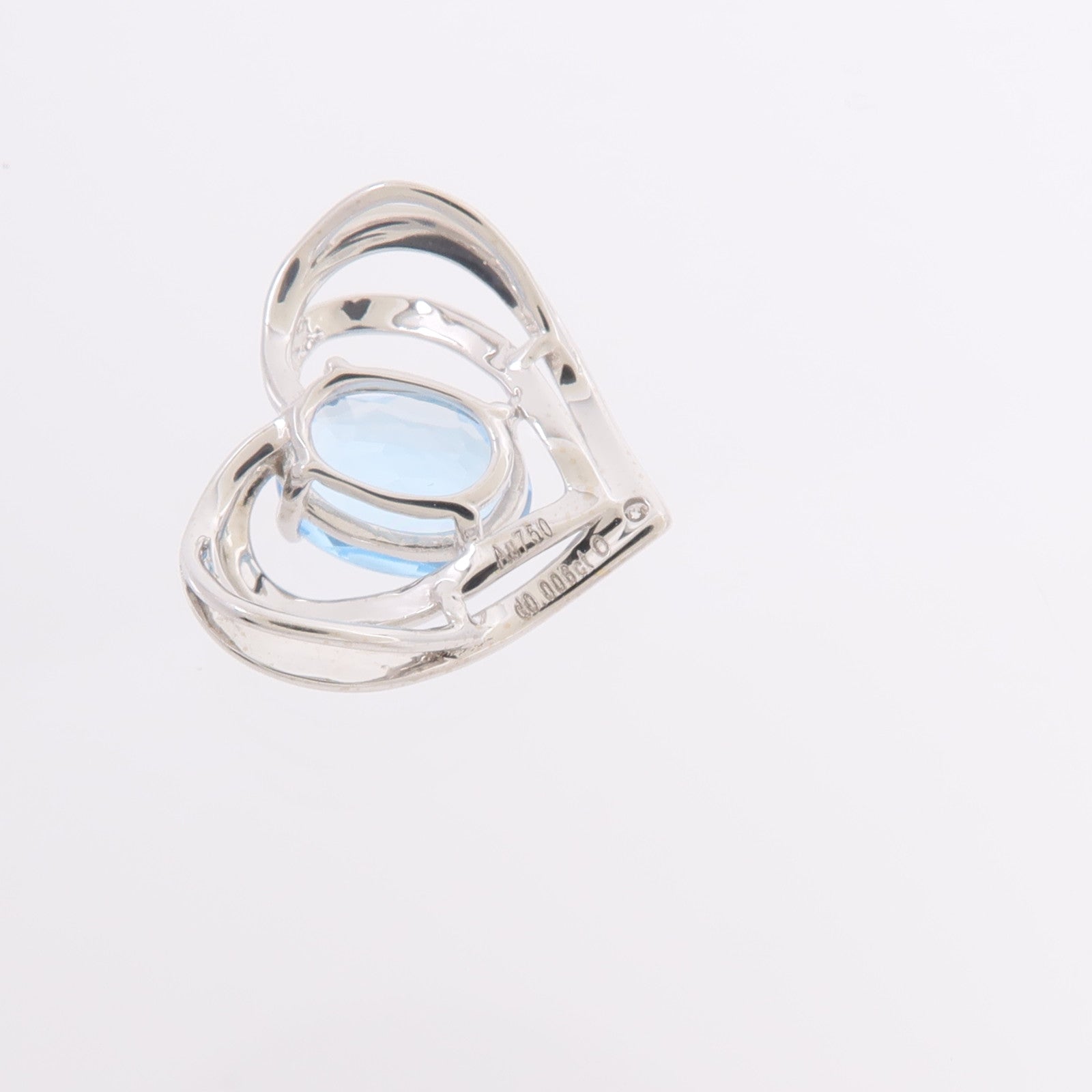 JEWELRY 18K白金Topaz Pendant托帕石/鑽石吊墜