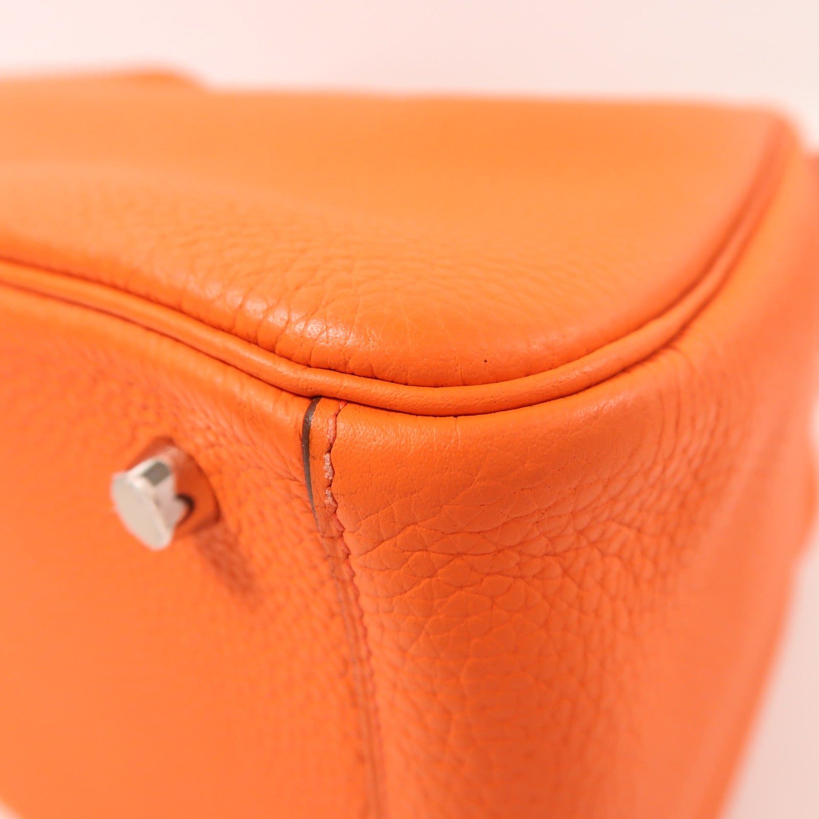 HERMES Clemence皮革Lindy 30銀扣手挽肩背兩用袋Feu