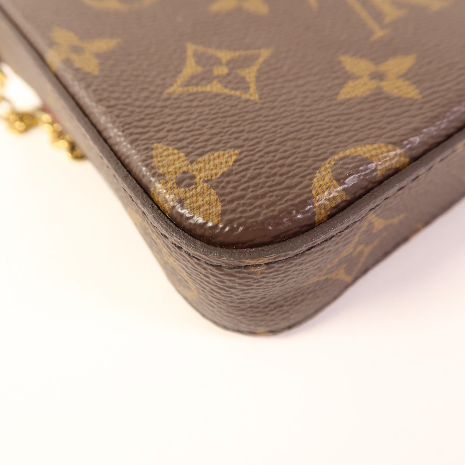 LOUIS VUITTON Monogram Felicie Pochette金扣鏈帶肩背袋