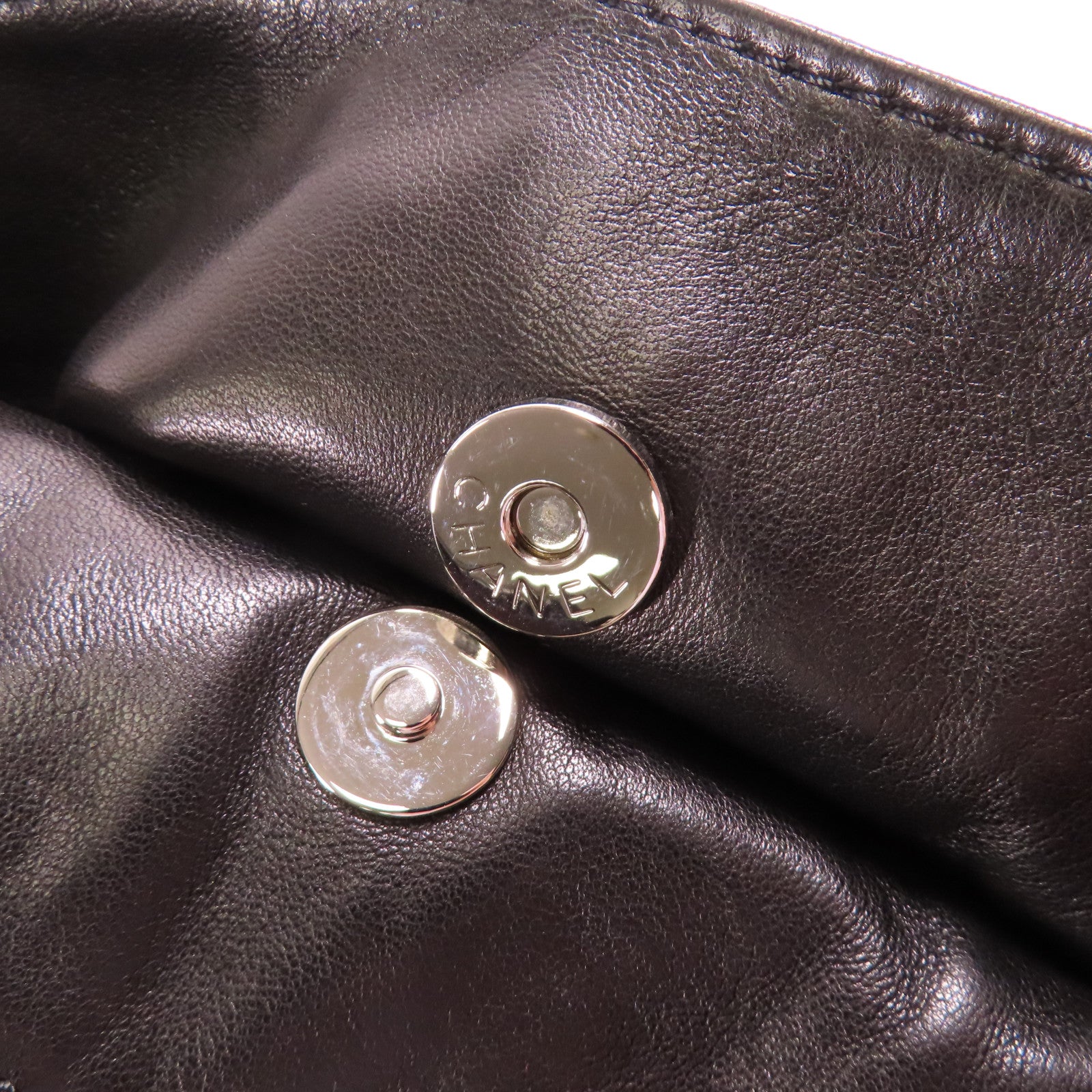 CHANEL 羊皮皮革Shoulder Bag銀扣鏈帶肩背袋