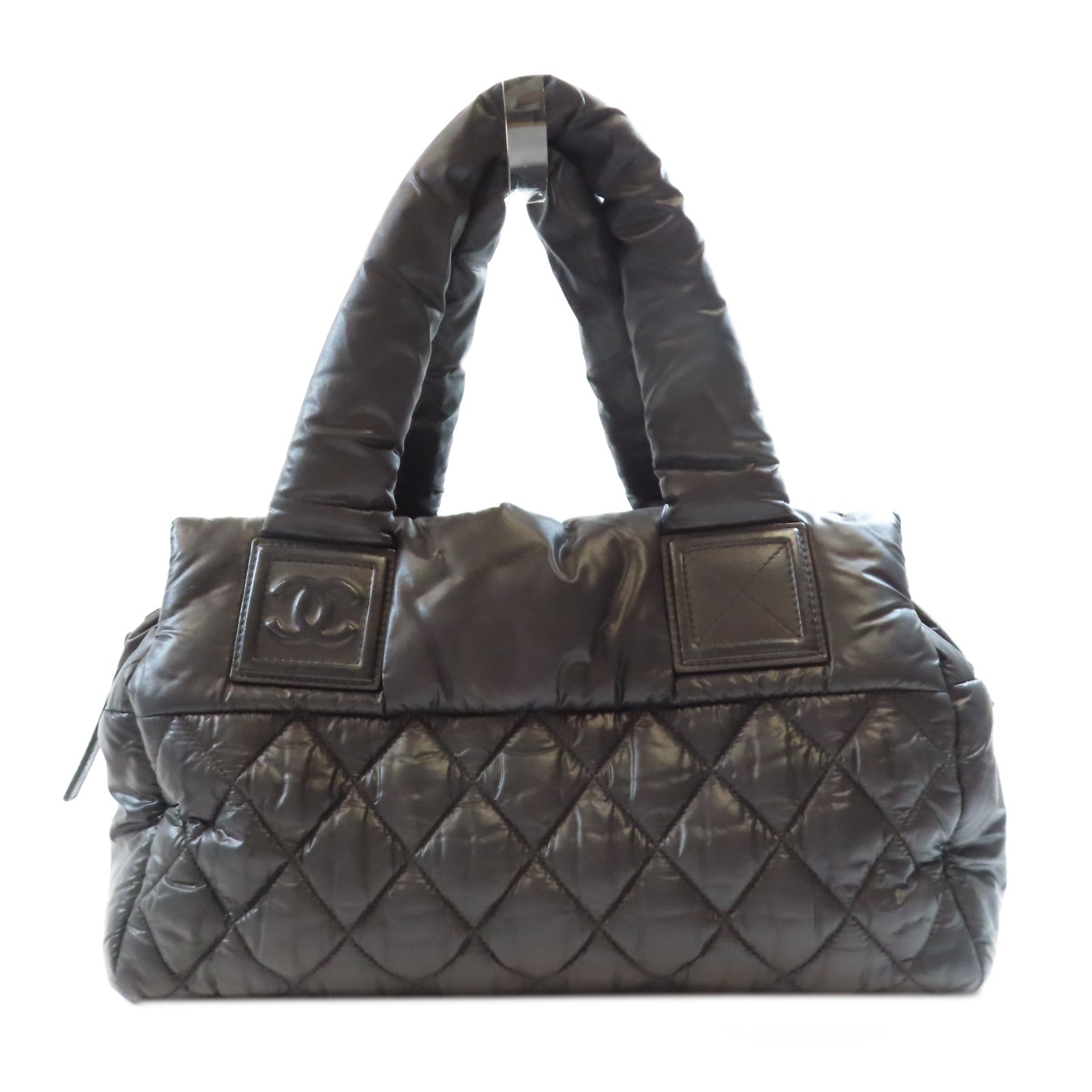 CHANEL 尼龍Coco Cocoon Small銀扣手挽袋黑色