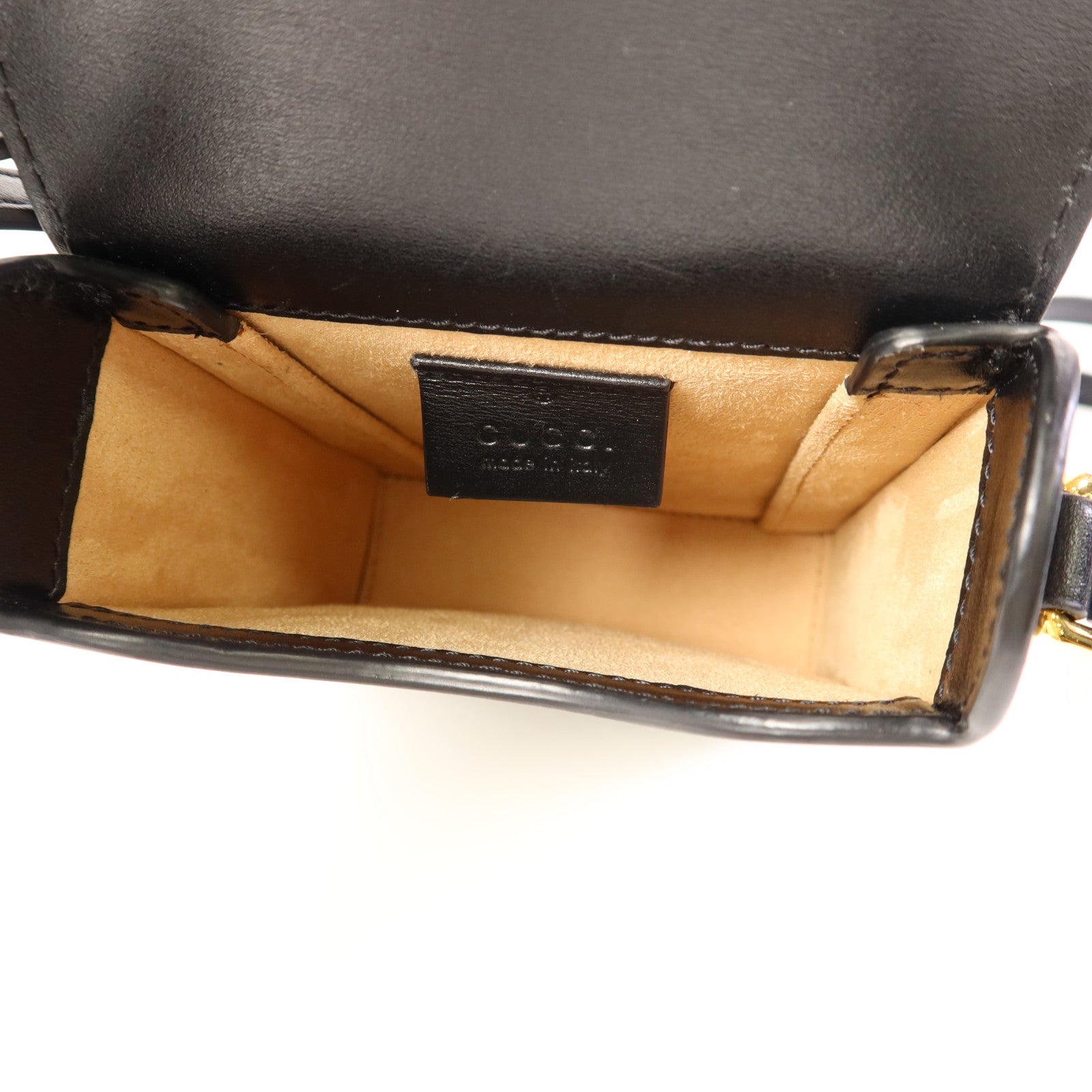 GUCCI 牛皮皮革Horsebit 1955 Mini金扣肩背袋