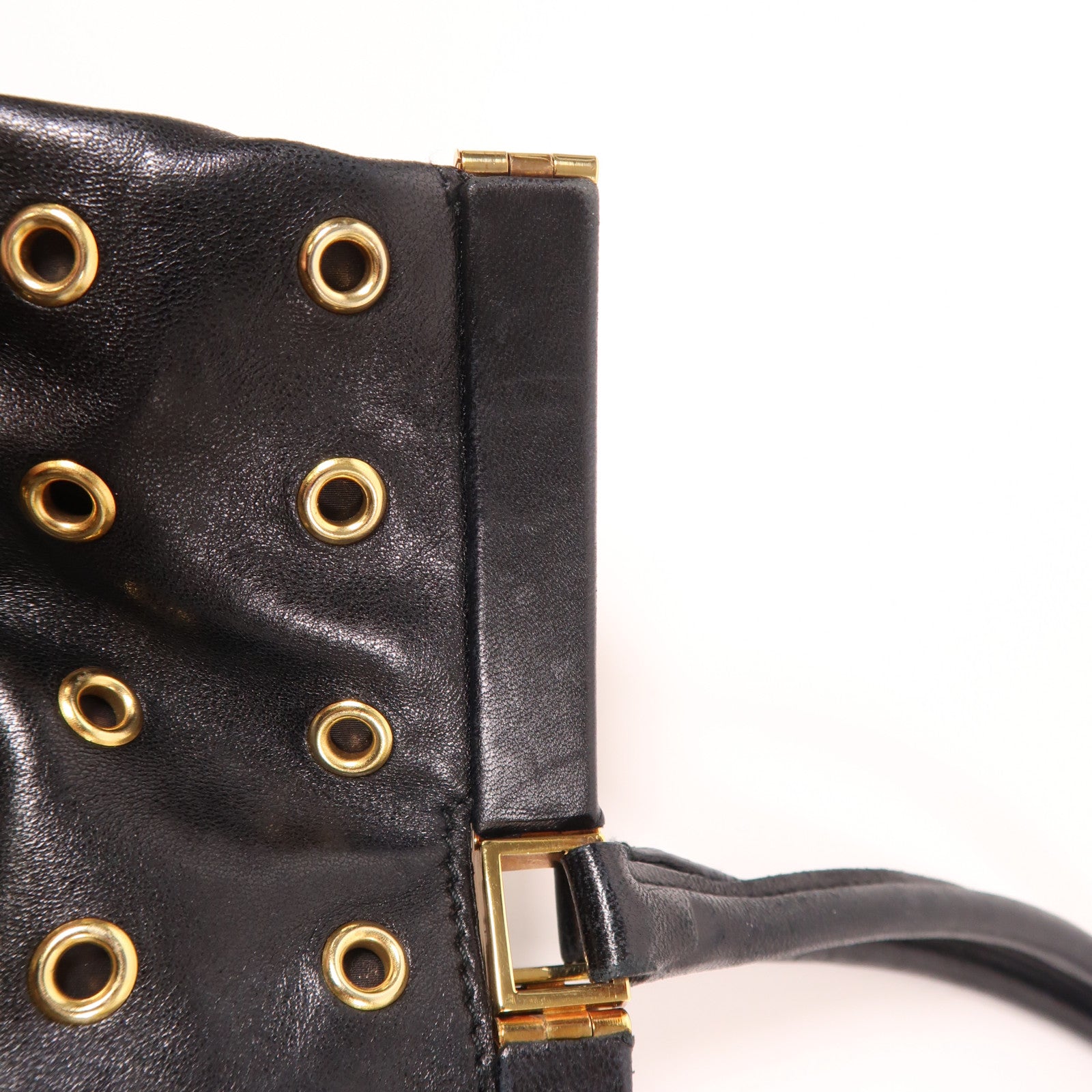 PRADA 牛皮皮革Shoulder Bag金扣肩背袋黑色