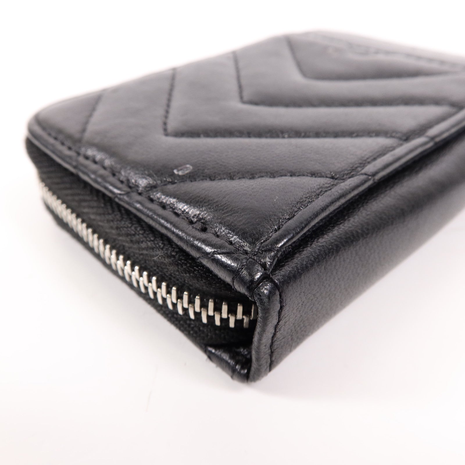 CHANEL 羊皮皮革Card Case銀扣卡片套