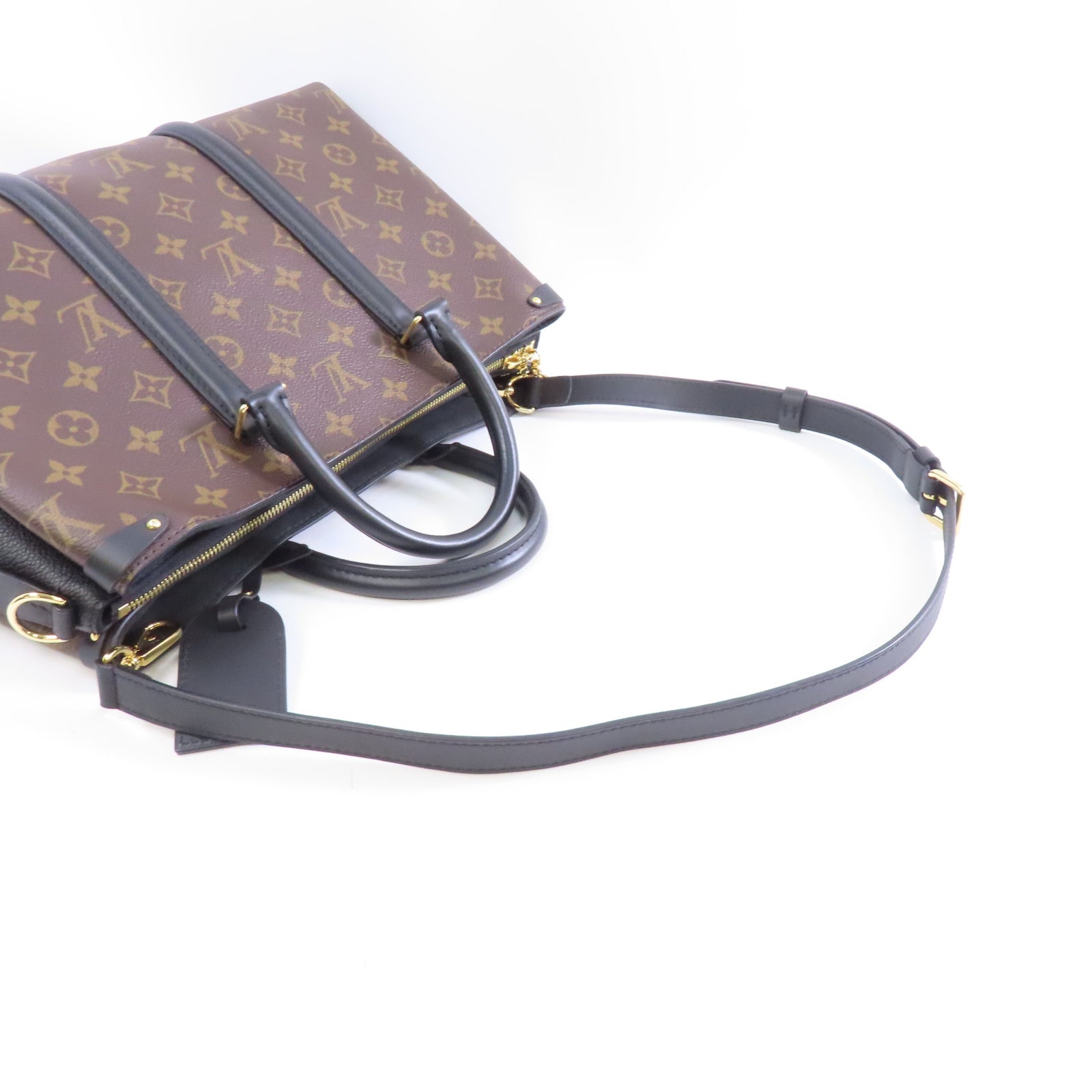 LOUIS VUITTON Monogram Soufflot MM金扣手挽肩背兩用袋啡色