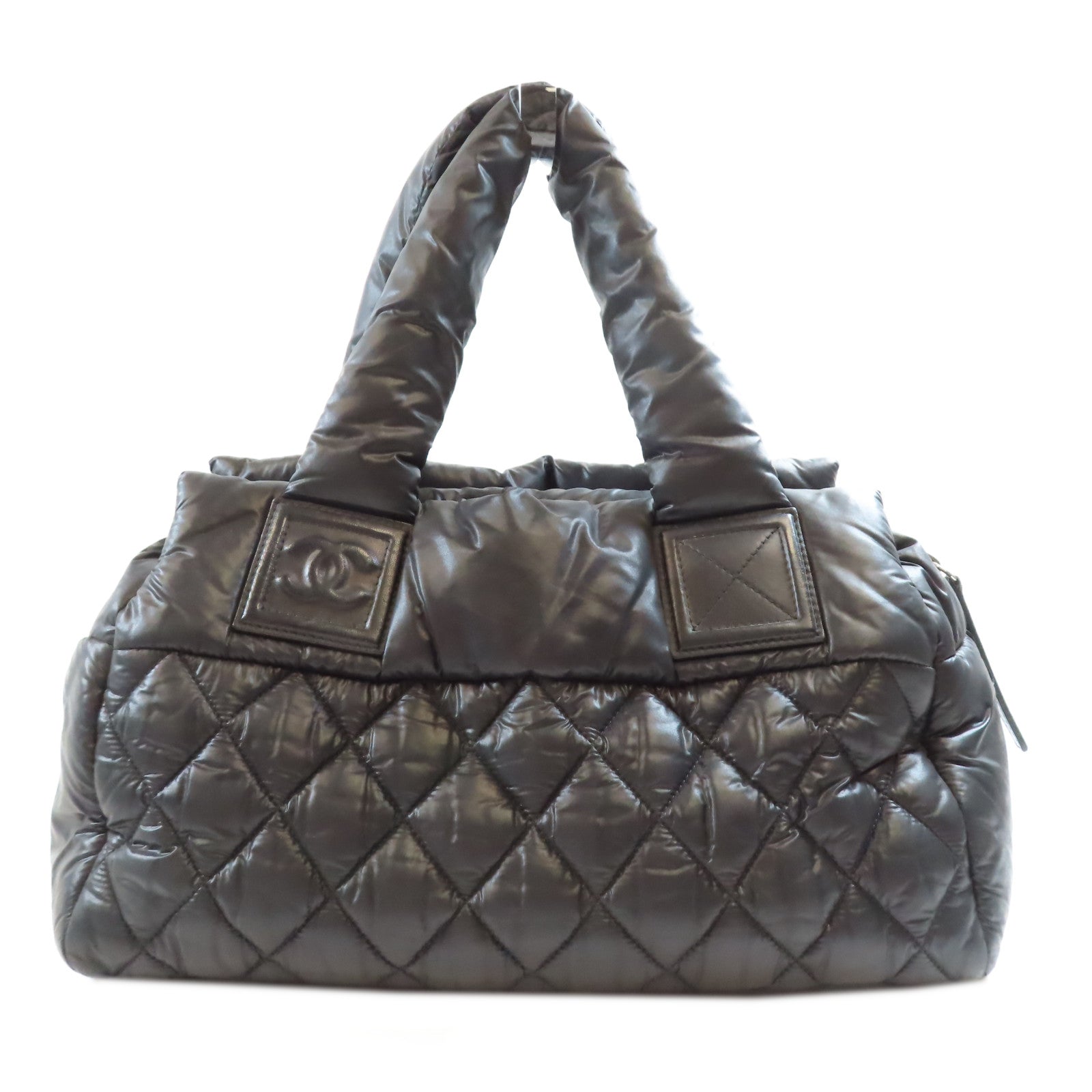 CHANEL 尼龍Coco Cocoon Small銀扣手挽袋黑色