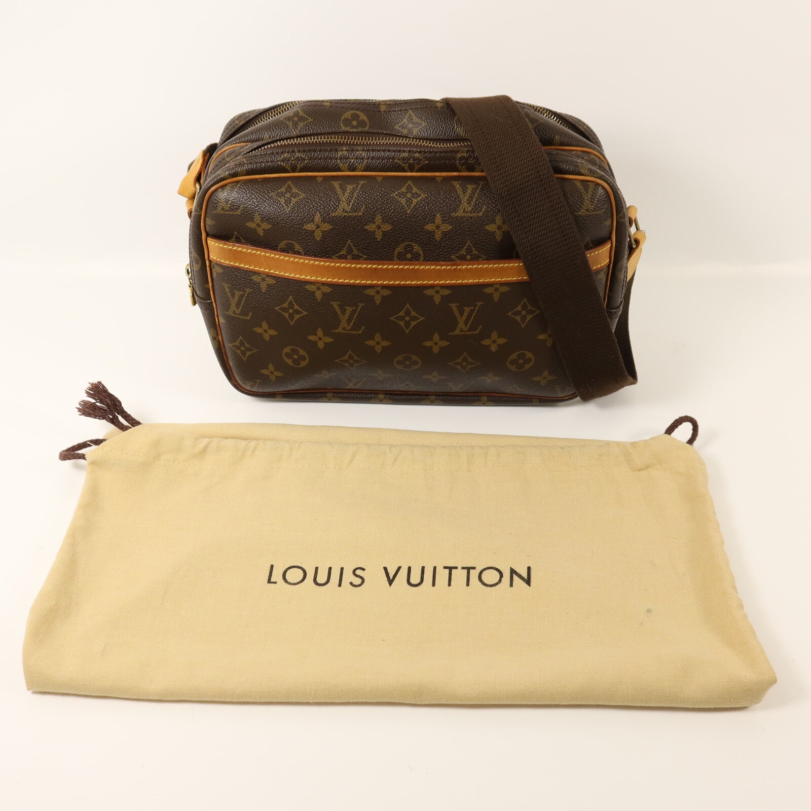 LOUIS VUITTON Monogram Reporter PM金扣肩背袋