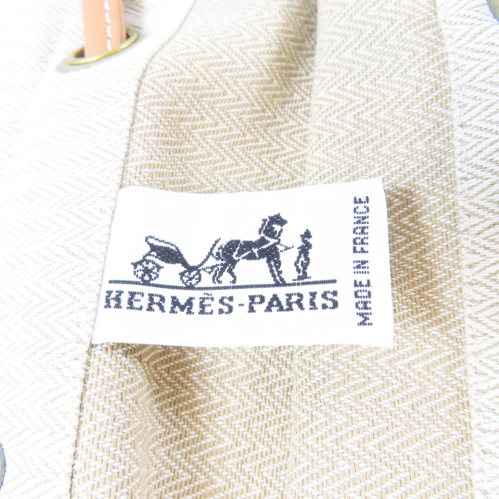 HERMES 【激減優惠】帆布Aline金扣肩背袋米色