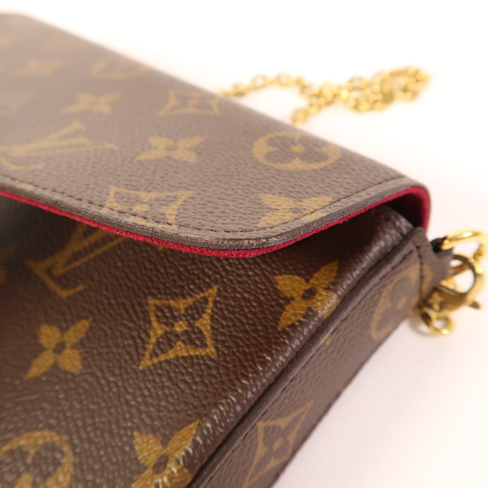LOUIS VUITTON Monogram Felicie Pochette金扣鏈帶肩背袋