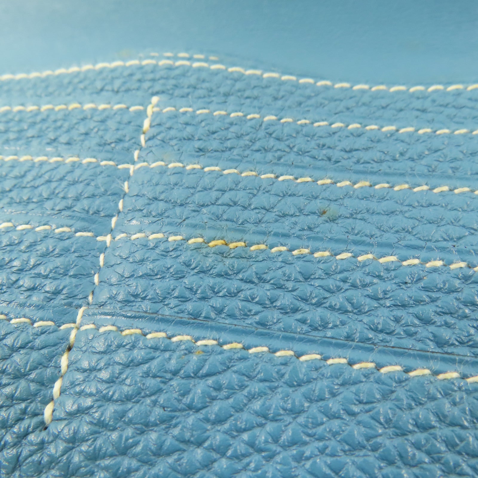 HERMES Clemence皮革Dogon MM銀扣長錢包Blue Jeans/藍色