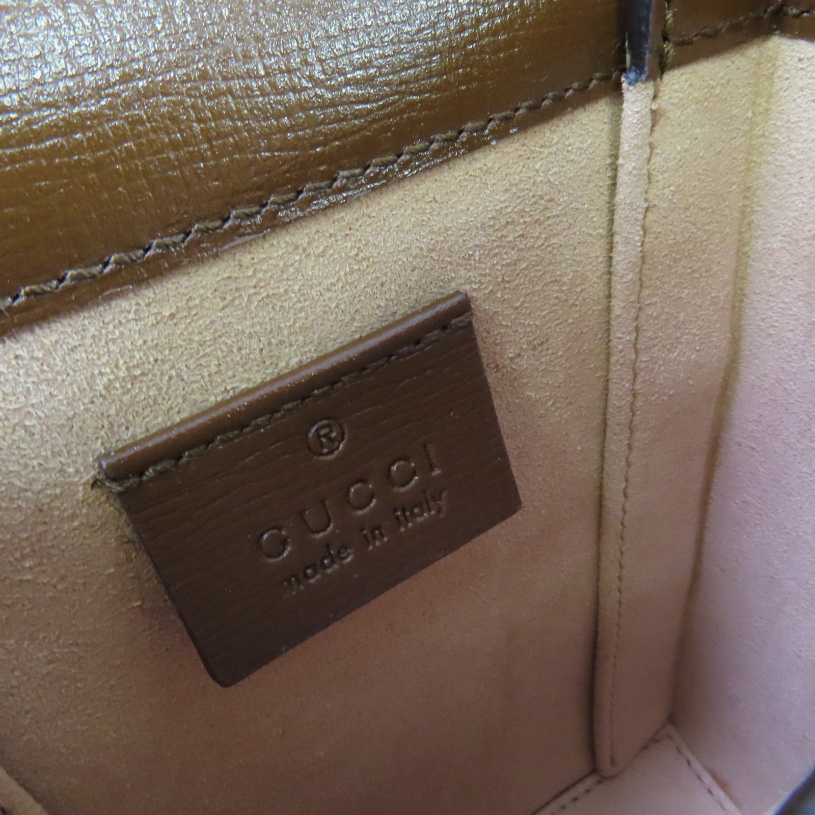 GUCCI 塗層帆布Horsebit 1955 Shoulder Bag金扣肩背袋啡色