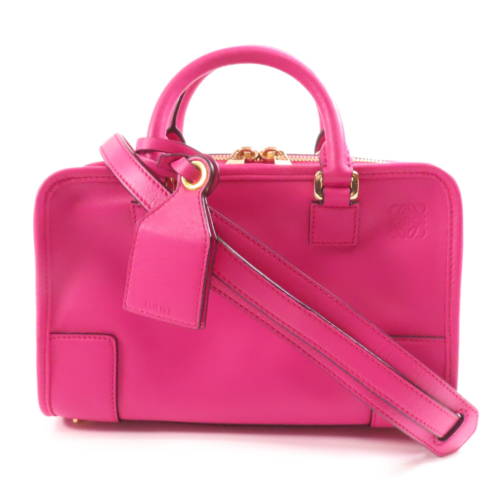 LOEWE 牛皮皮革Amazona金扣手挽肩背兩用袋