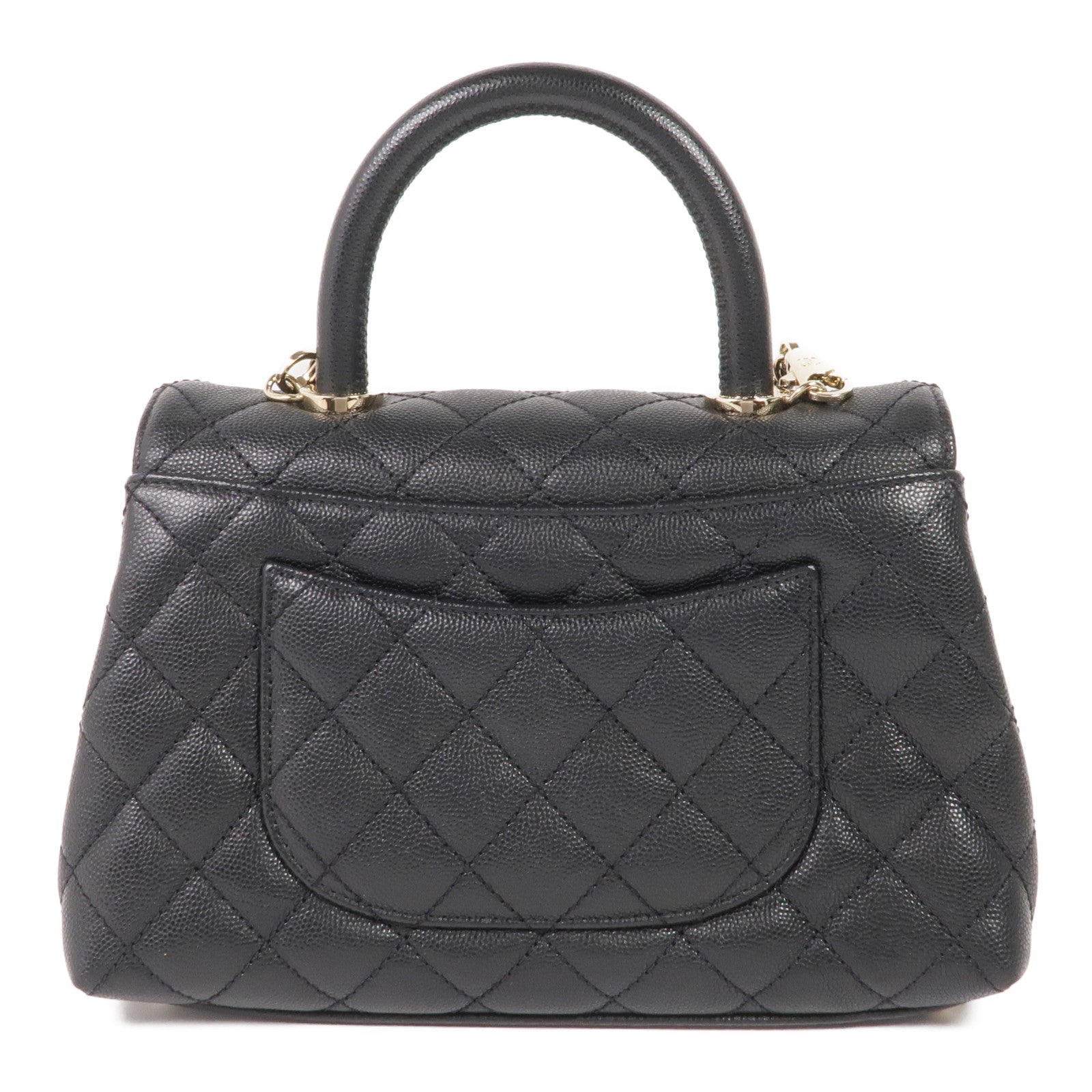 CHANEL 牛皮皮革CoCo Handle Small金扣手挽肩背兩用袋