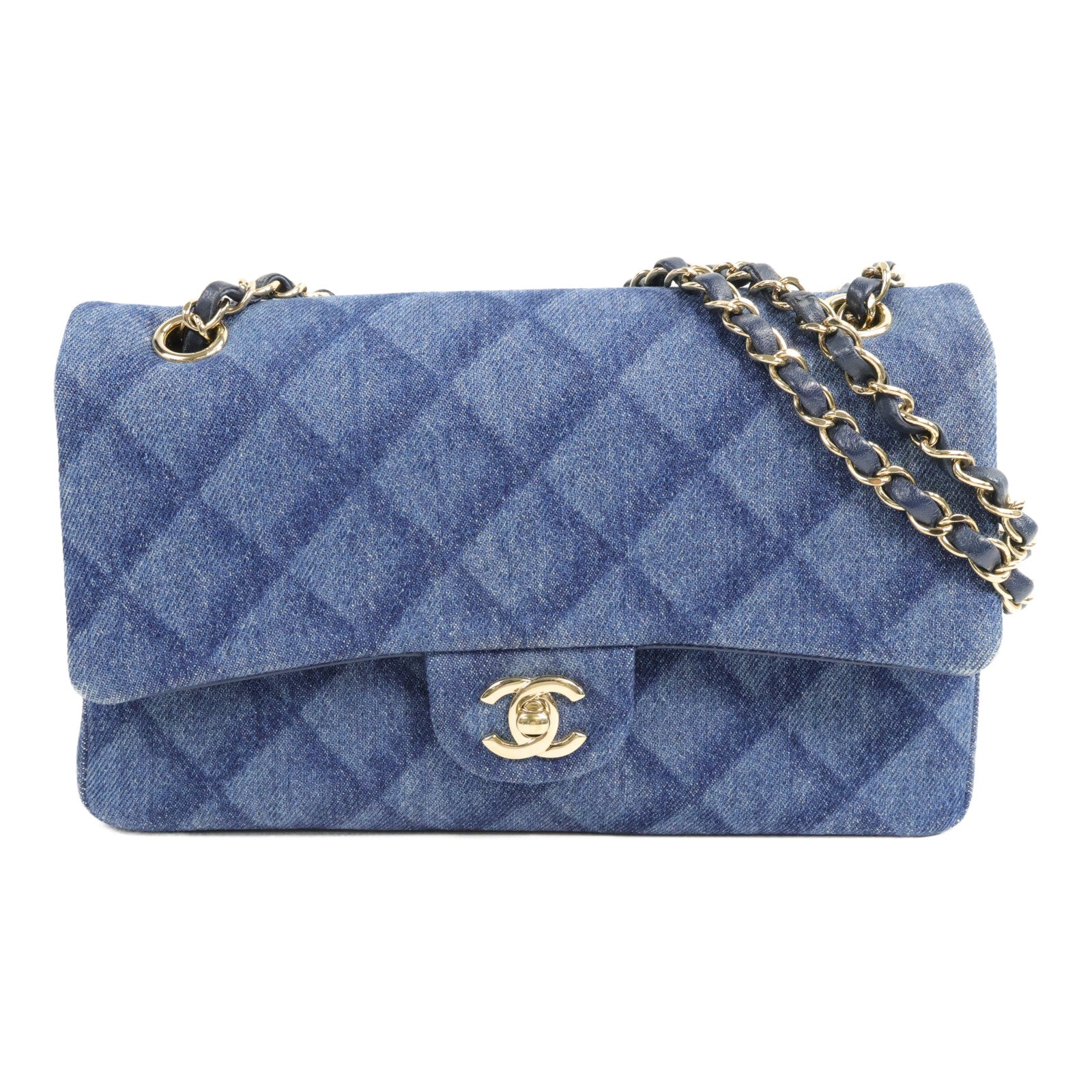 CHANEL 牛仔布Classic 25鏈帶肩背袋