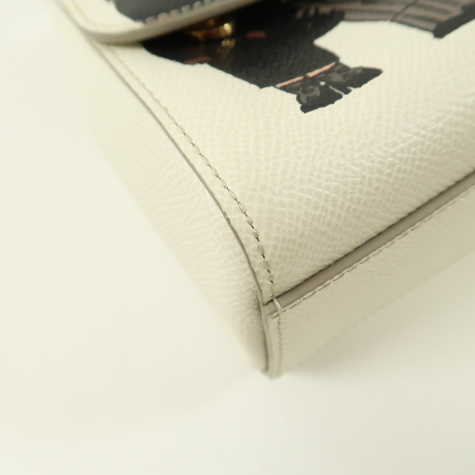 D&G 皮革2 Way Shoulder Bag Family Pig Bianco金扣手挽肩背兩用袋白色