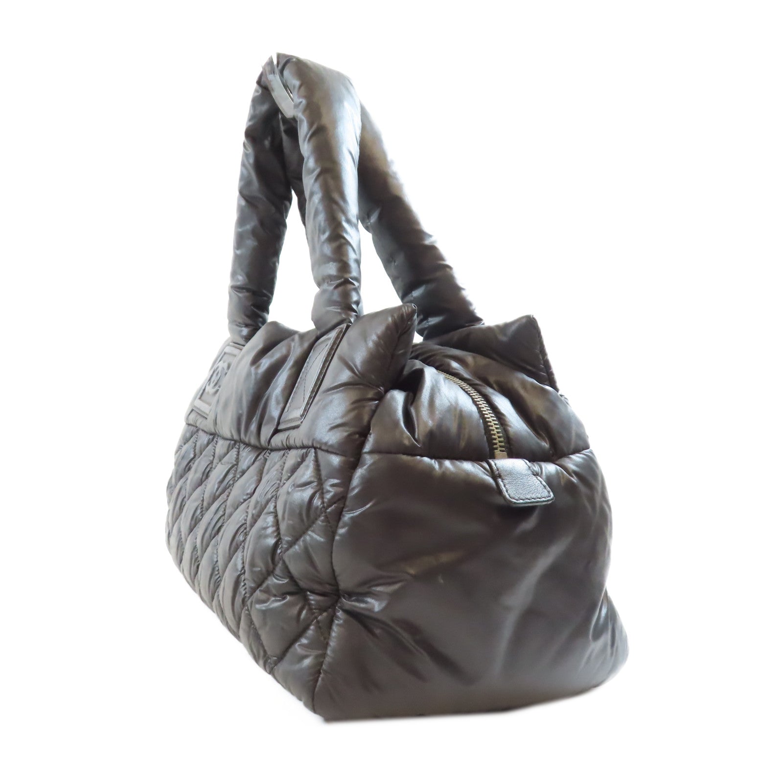 CHANEL 尼龍Coco Cocoon Small銀扣手挽袋黑色