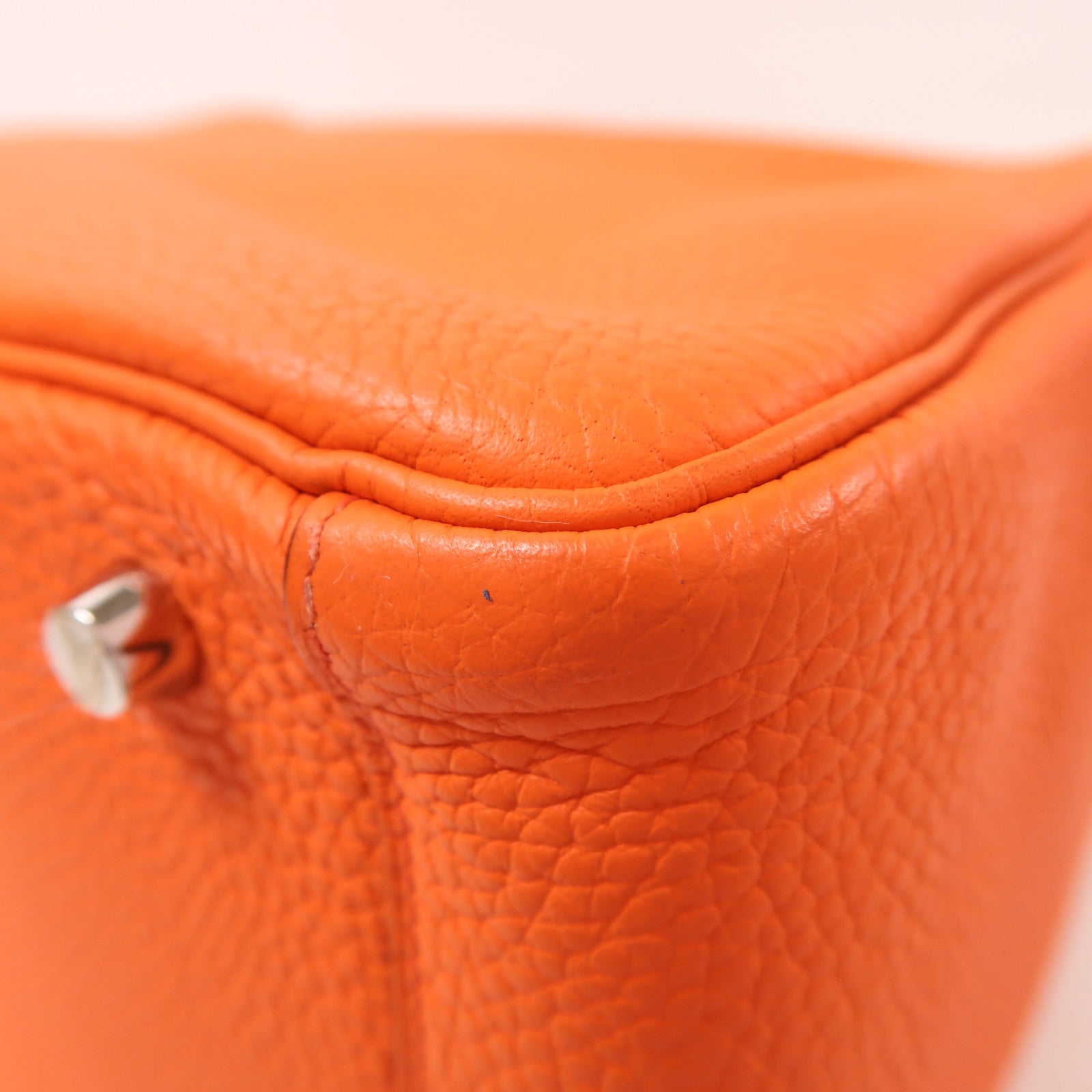 HERMES Clemence皮革Lindy 30銀扣手挽肩背兩用袋Feu