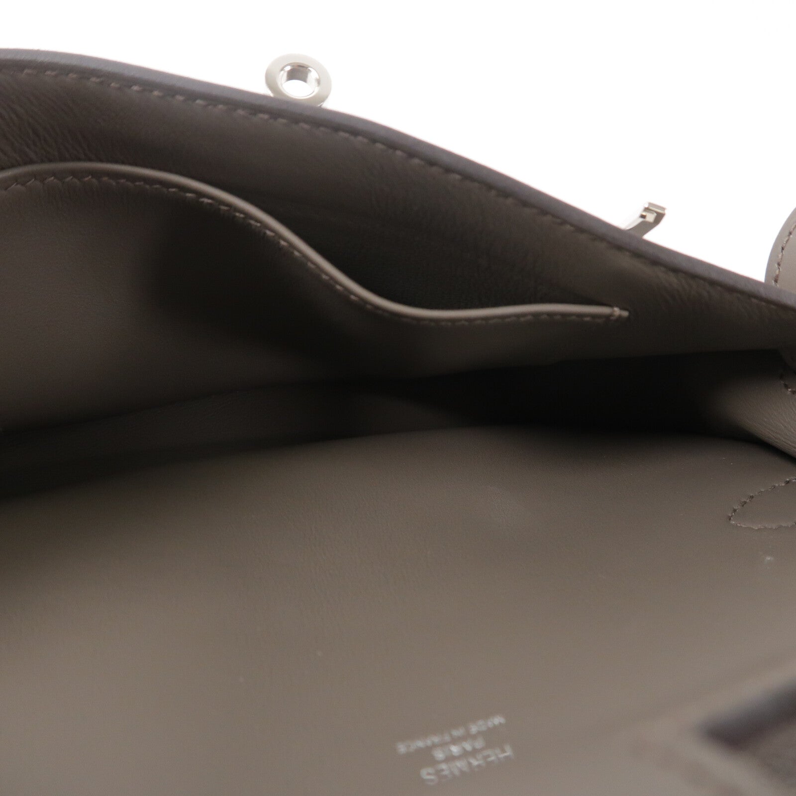 HERMES Swift皮革Mini Jypsiere肩背袋Etain