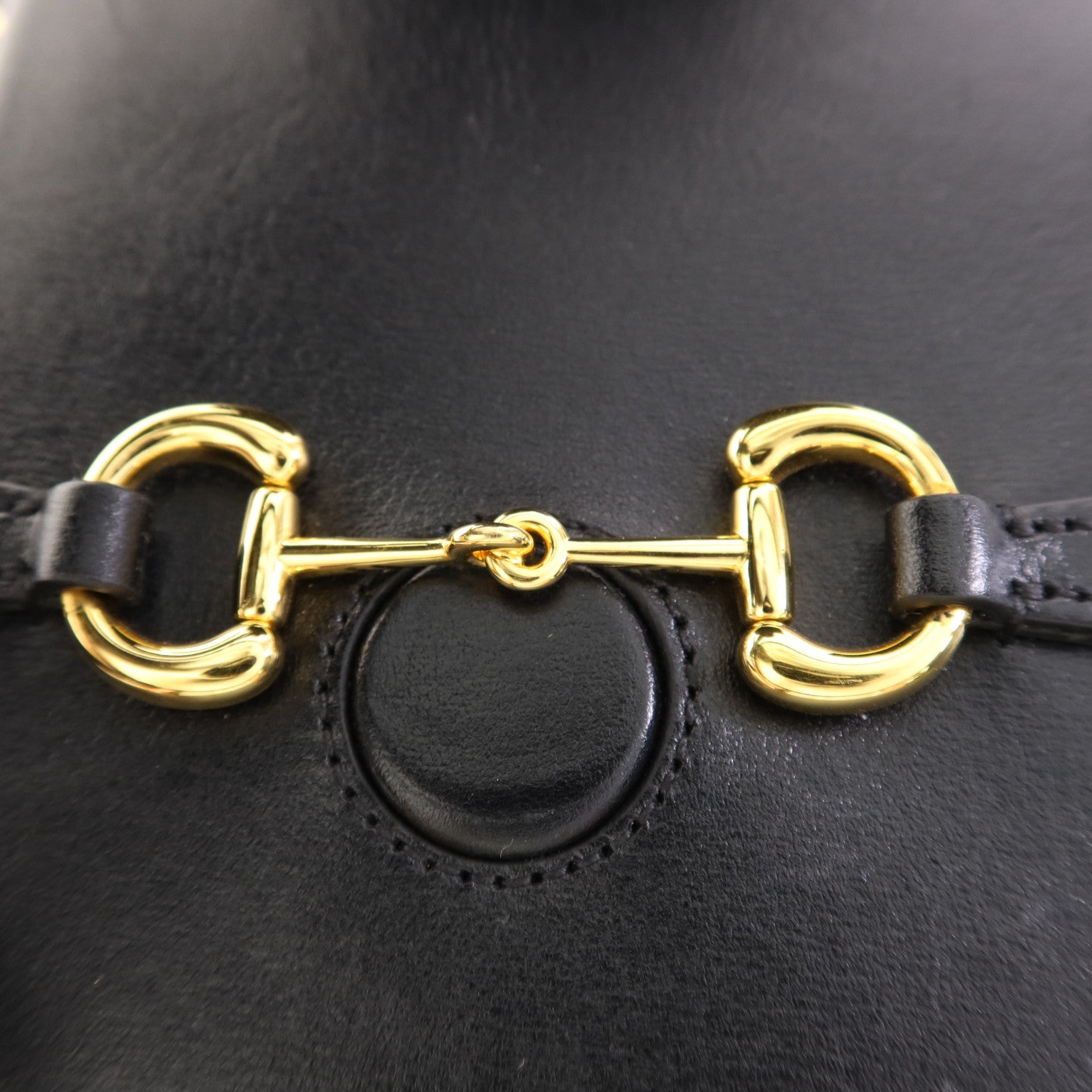 GUCCI 牛皮皮革Horsebit 1955 Mini金扣肩背袋