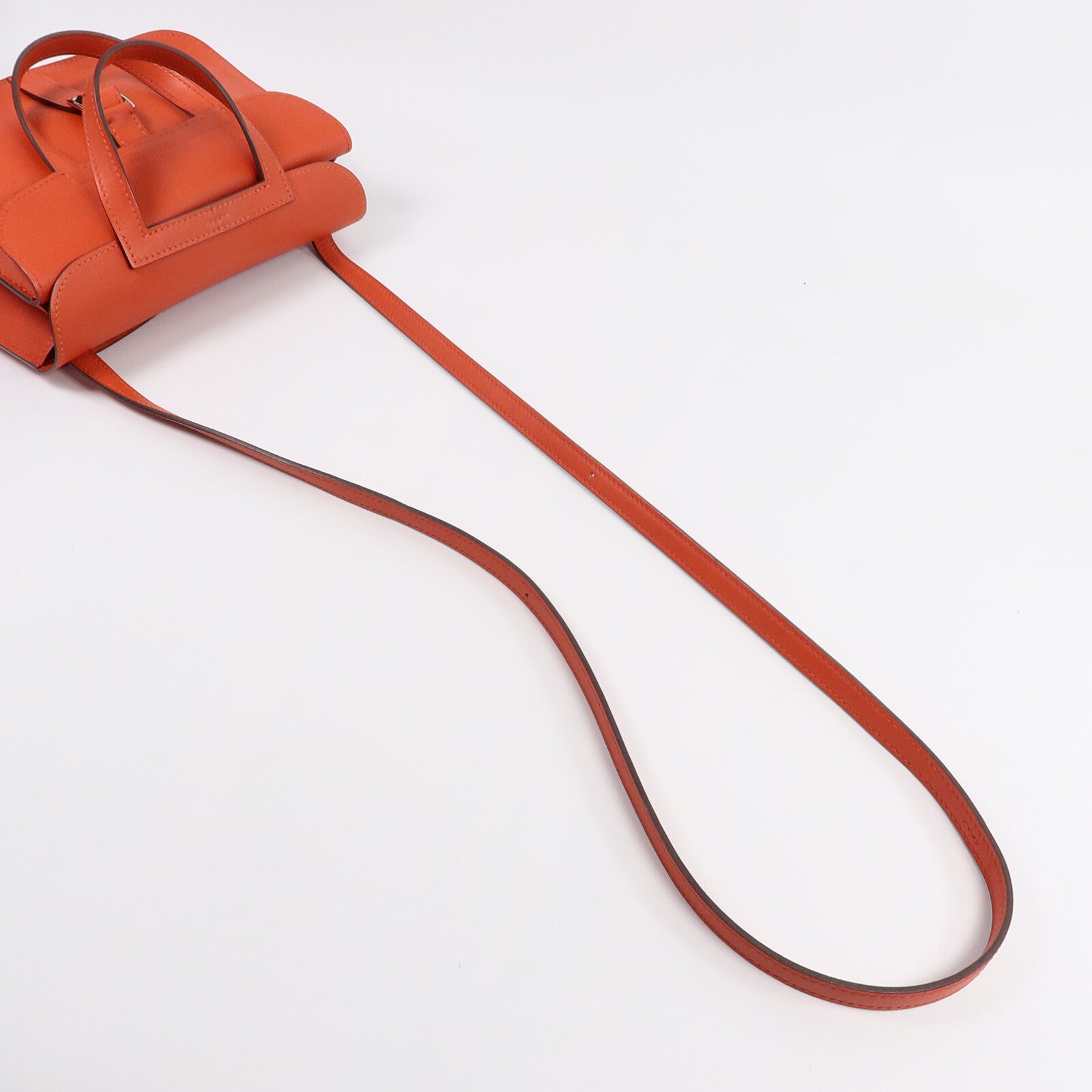 HERMES Swift皮革Mini Halzan手挽肩背兩用袋Rouge Tomate