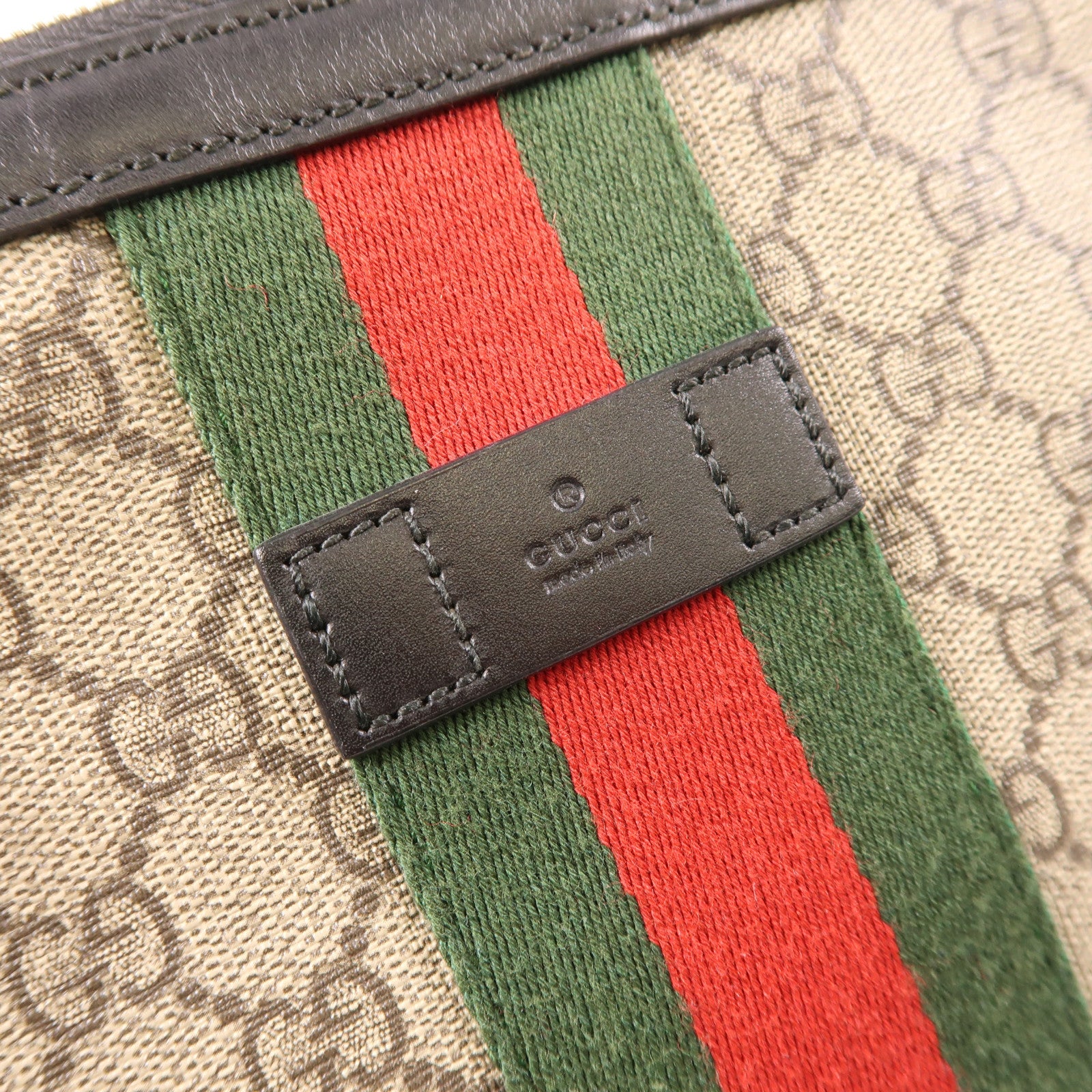 GUCCI 塗層帆布Shoulder Bag銀扣肩背袋