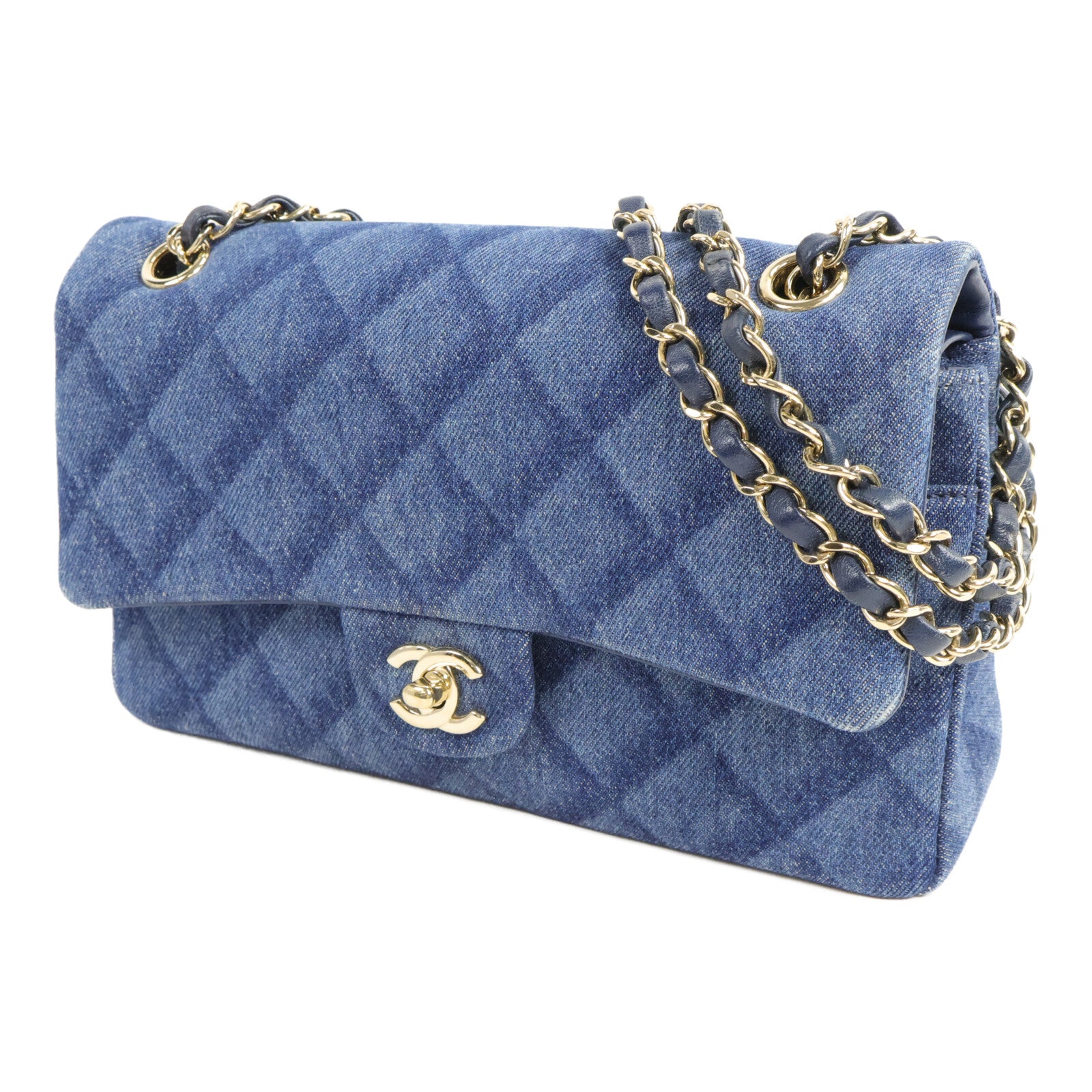 CHANEL 牛仔布Classic 25鏈帶肩背袋