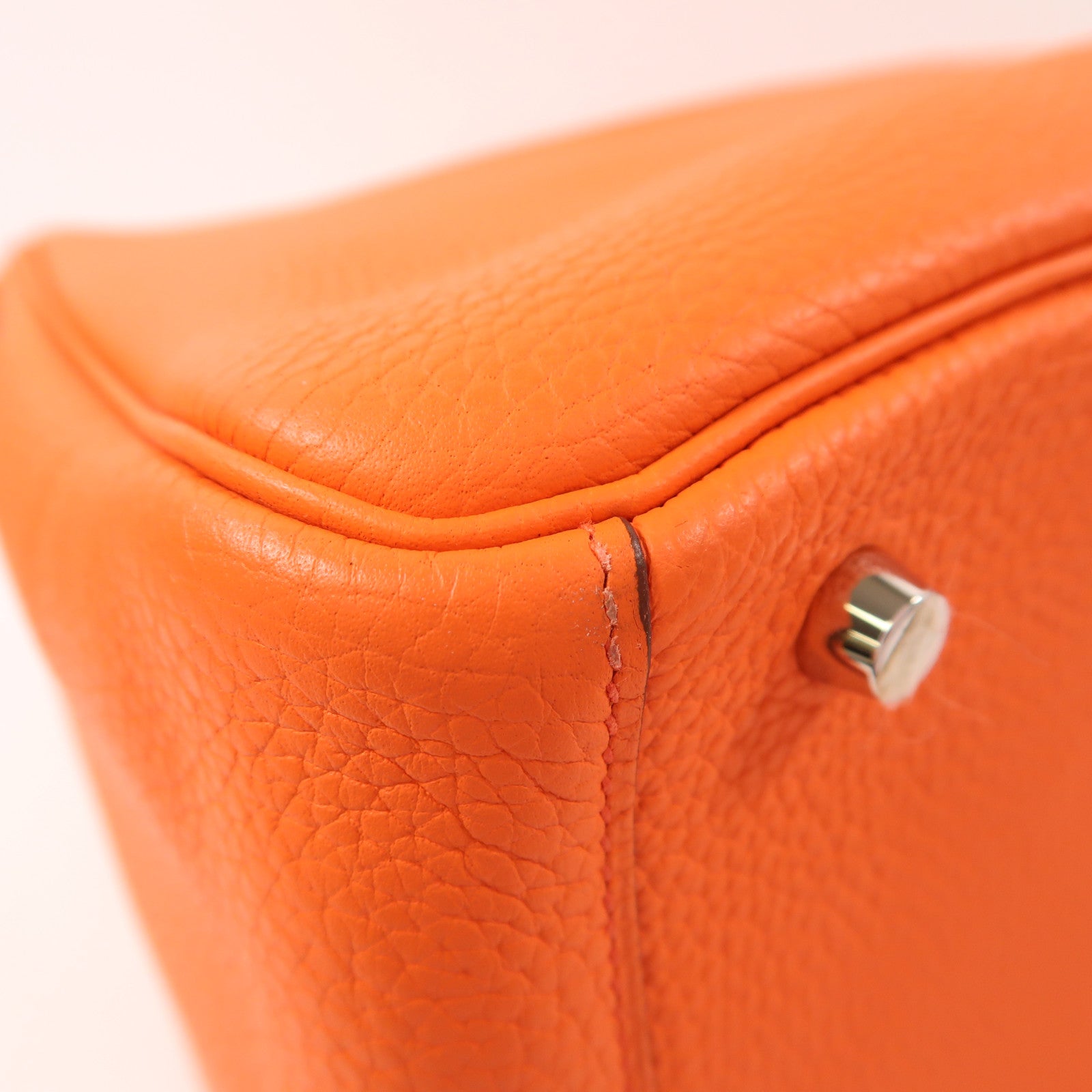 HERMES Clemence皮革Lindy 30銀扣手挽肩背兩用袋Feu