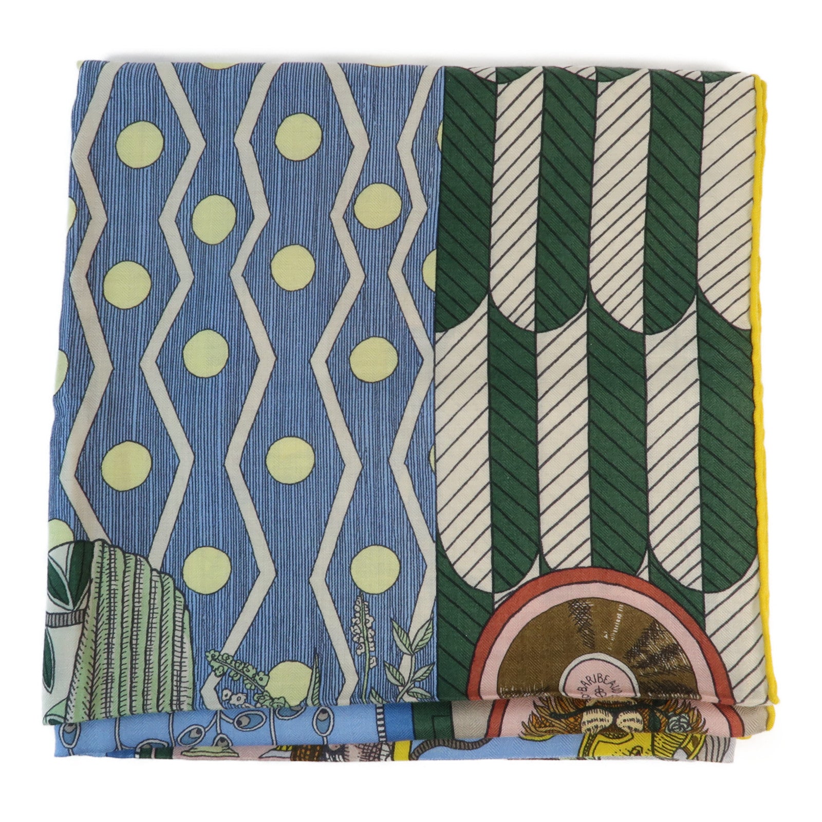HERMES 羊絨Scarf圍巾Blue/Green
