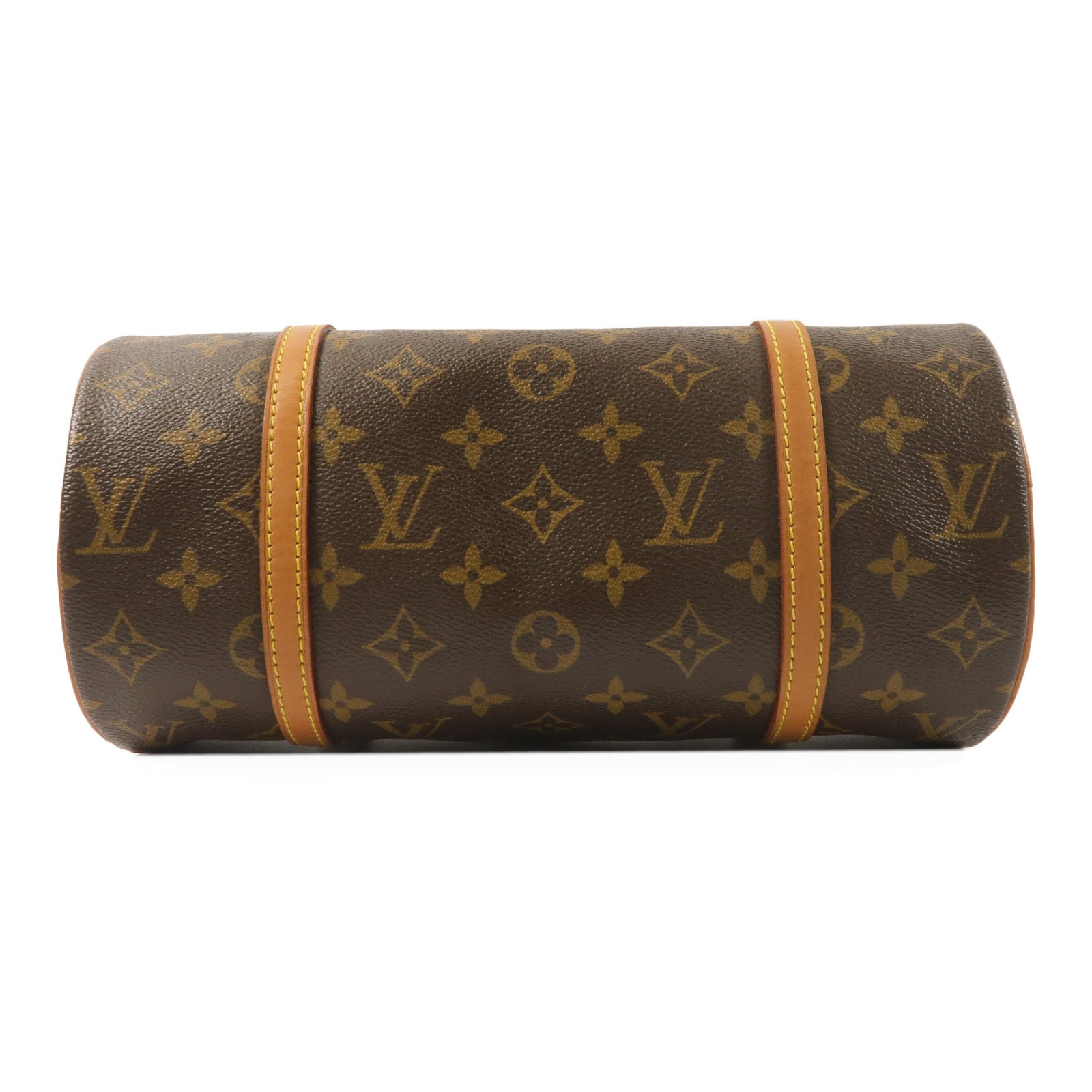 LOUIS VUITTON Monogram Papillon金扣手挽袋棕色