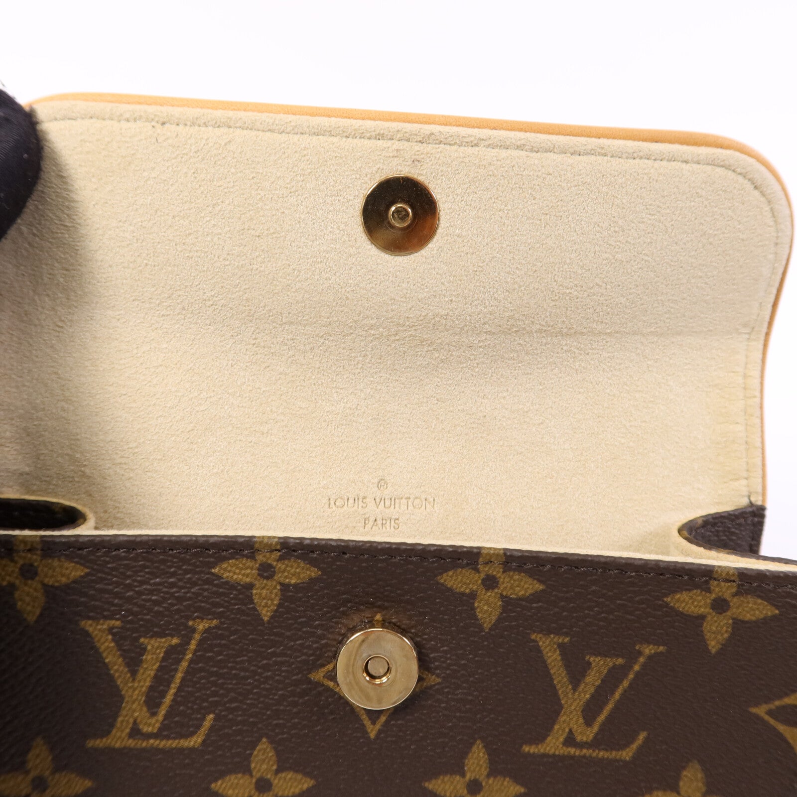 LOUIS VUITTON Monogram Pochette Florentine金扣腰包棕色