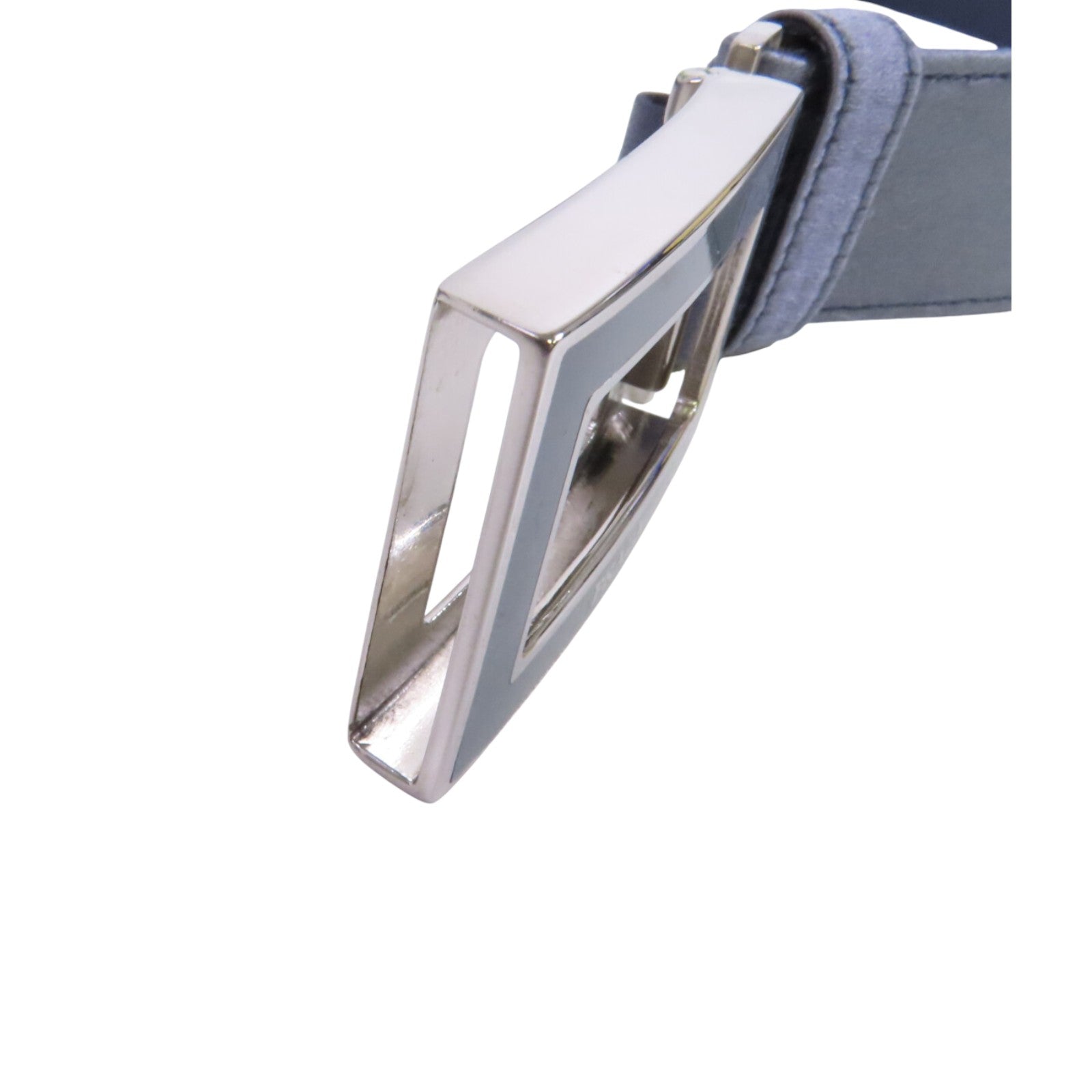 PRADA 緞質Lady Belt 銀扣皮帶