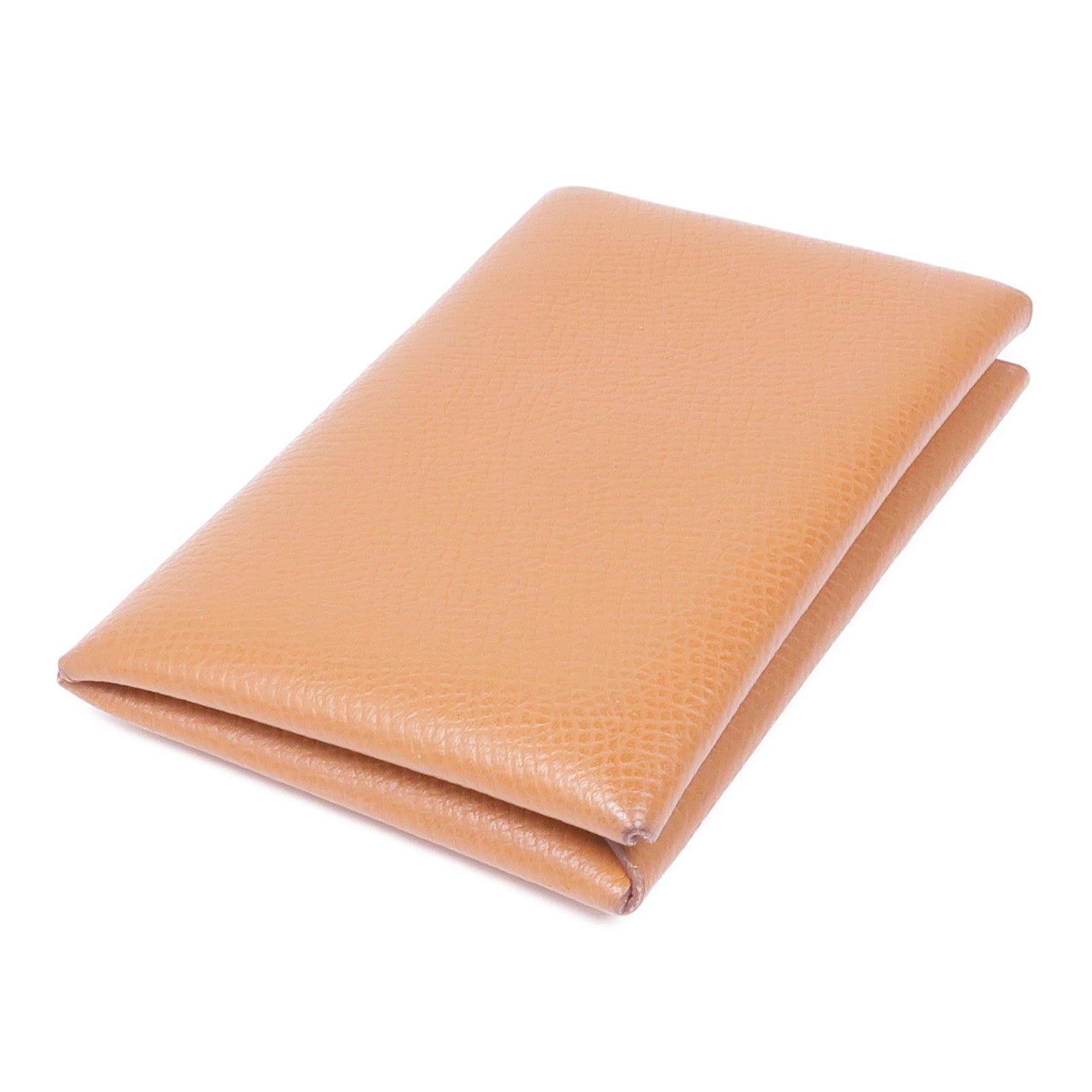 HERMES Epsom皮革Calvi Verso銀扣卡片套37 Gold