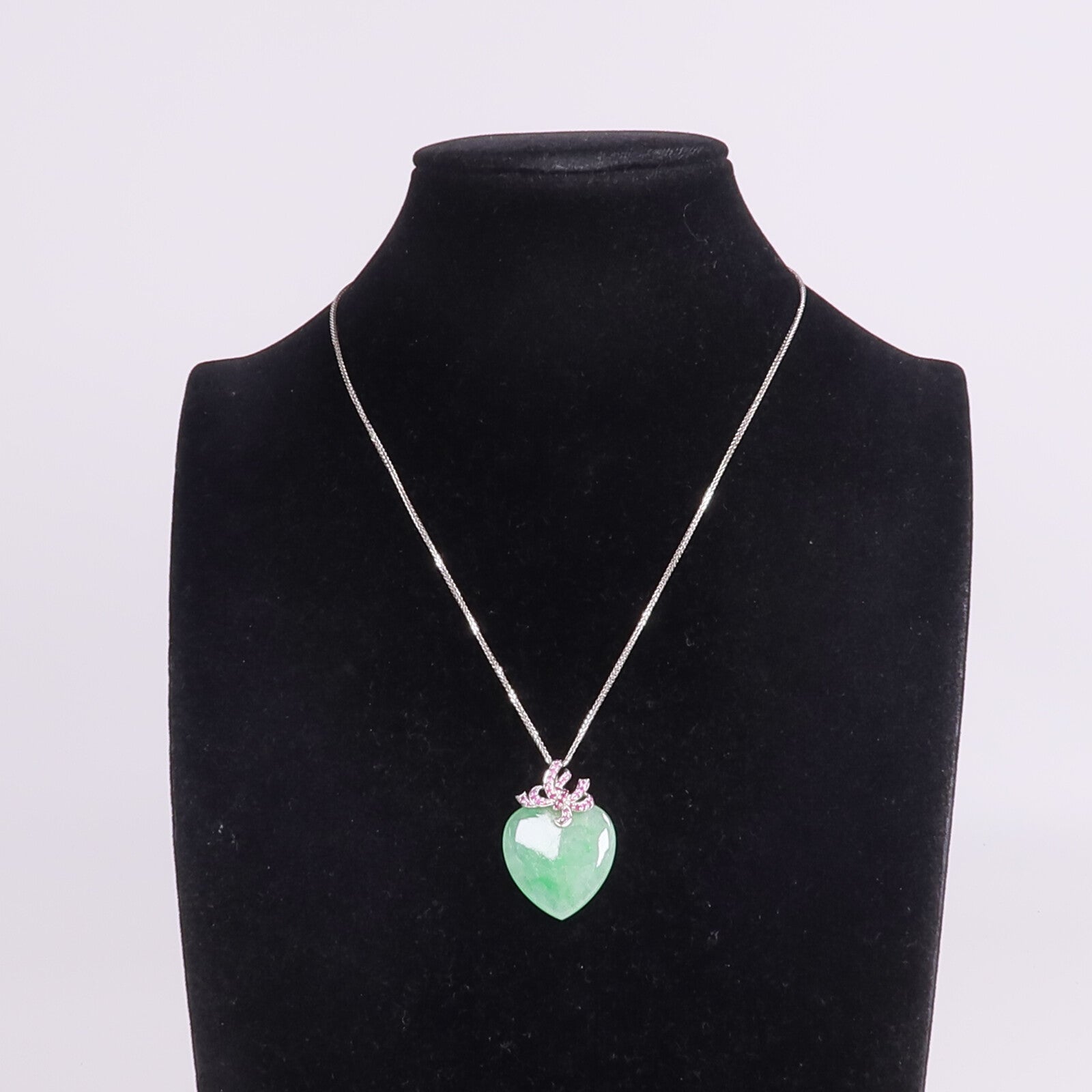 JEWELRY 18K白金Jade Ruby Necklace翡翠/紅寶石項鍊