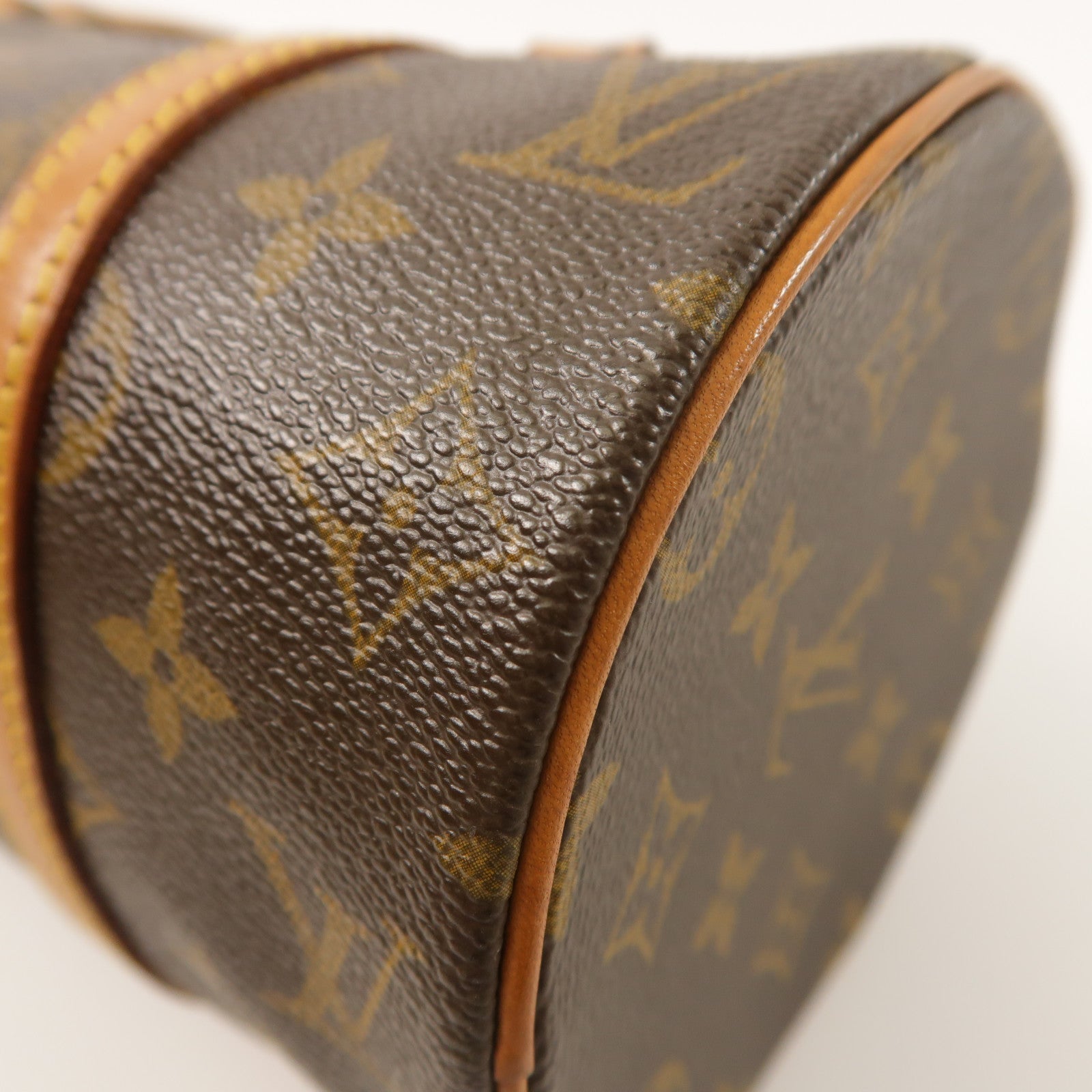 LOUIS VUITTON Monogram Papillon金扣手挽袋棕色