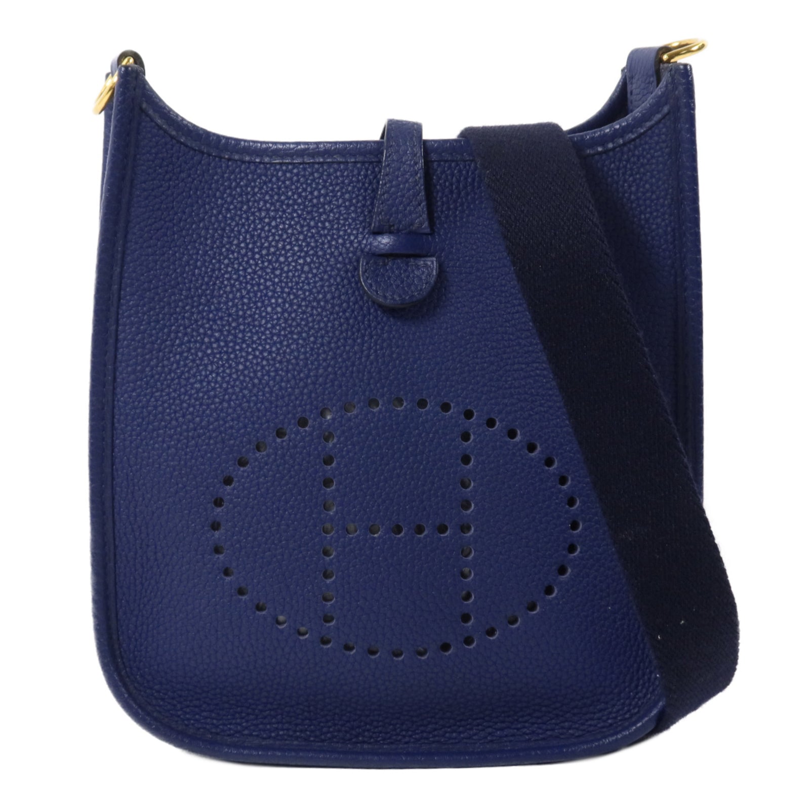 HERMES Clemence皮革Evelyne TPM肩背袋Bleu Saphir
