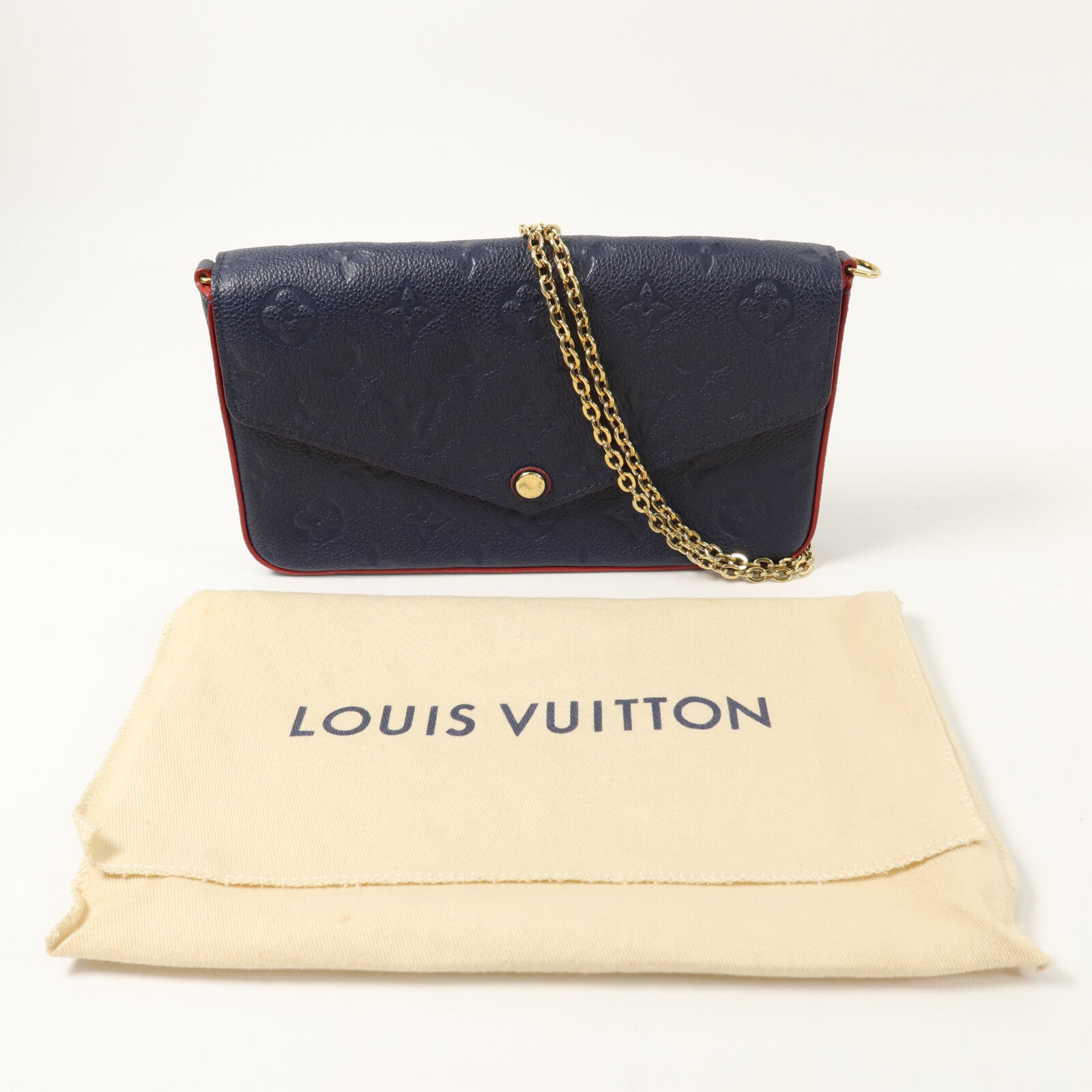 LOUIS VUITTON Monogram Empreinte Pochette Felicie鏈帶肩背袋